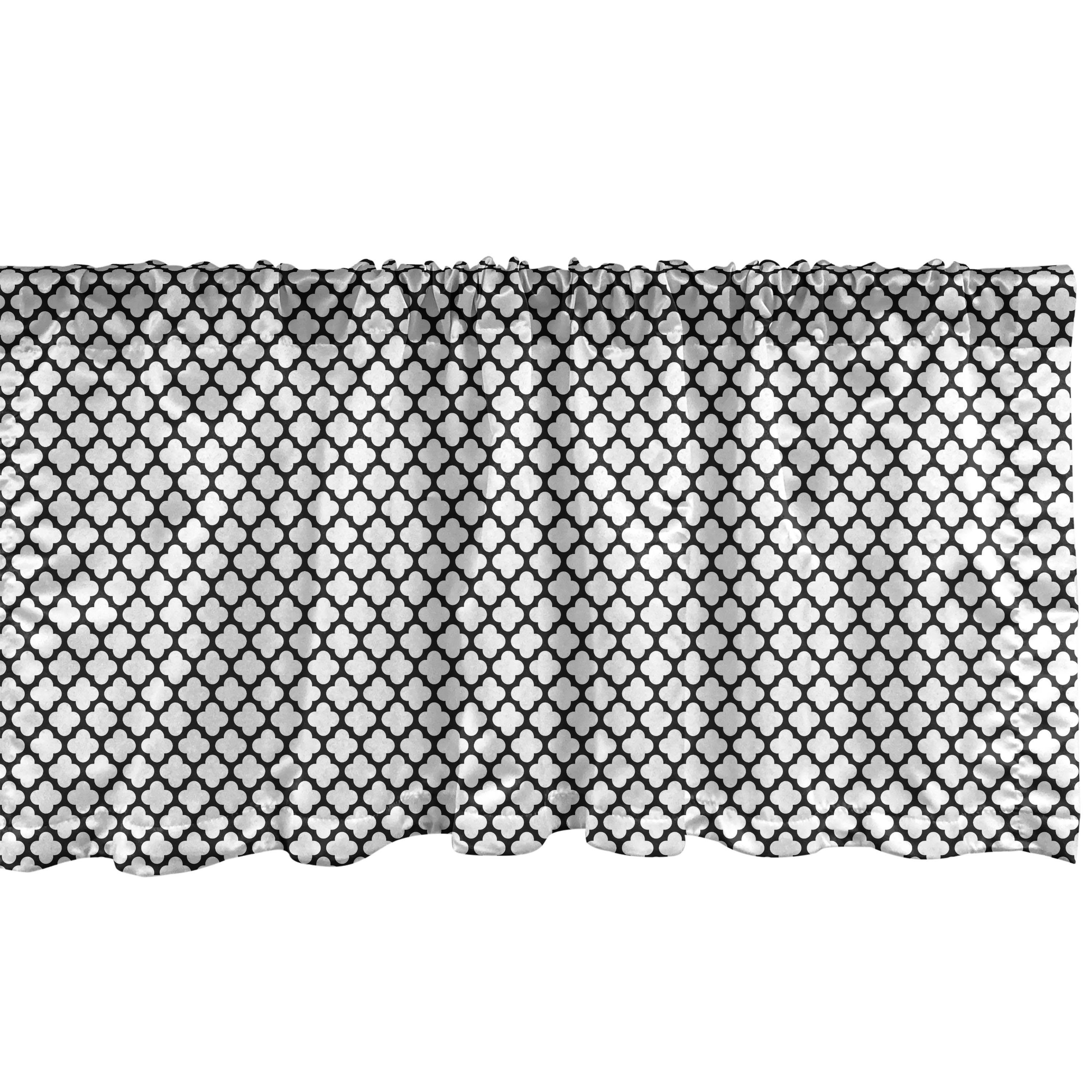 Vorhang Lattice Dekor für Quatrefoil Scheibengardine Abakuhaus, Volant Einfache Küche Schlafzimmer Microfaser, Stangentasche, mit Nostalgische