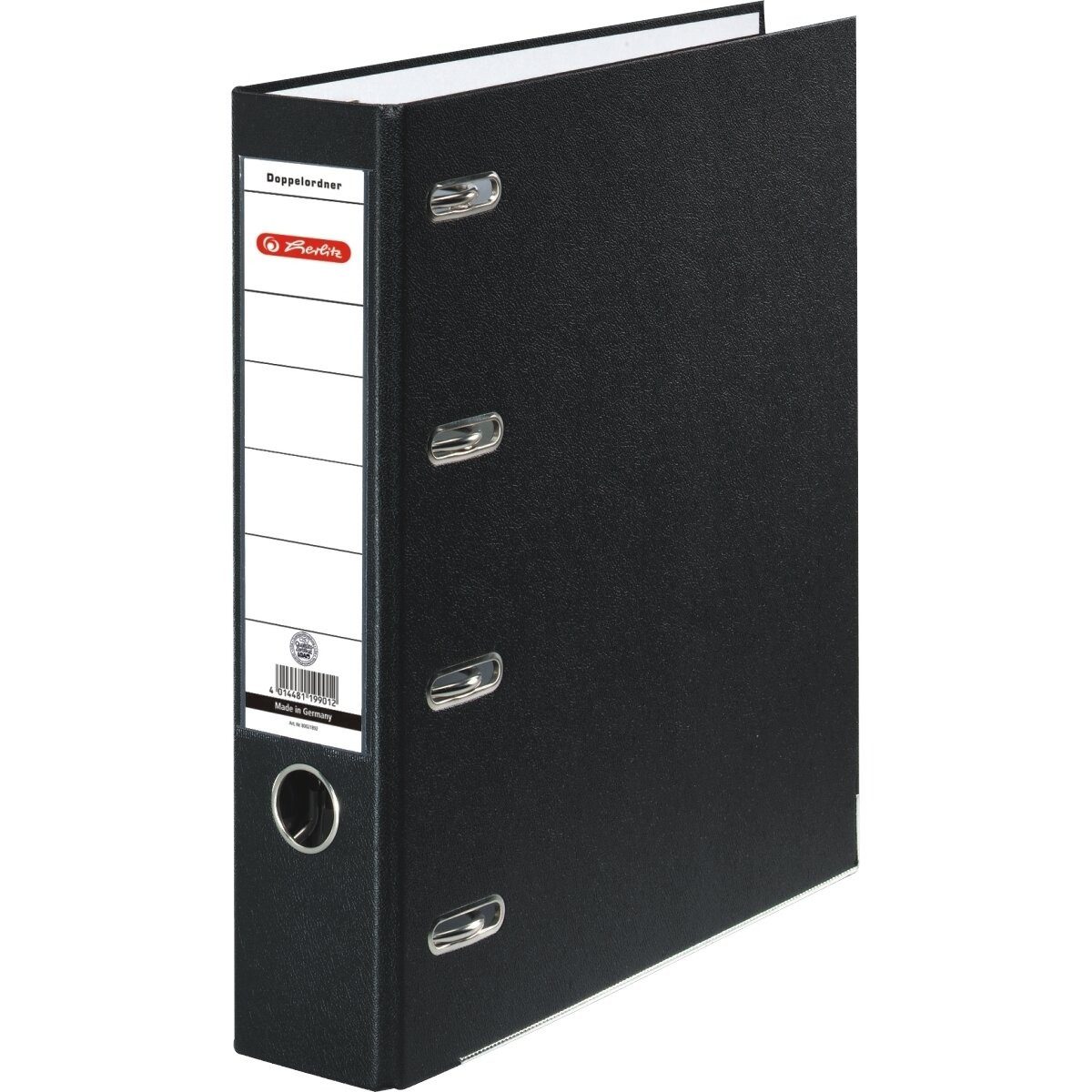 Herlitz Aktenordner Doppelordner A4 maX.file protect für 2xA5 quer 70mm Rücken PP schwarz