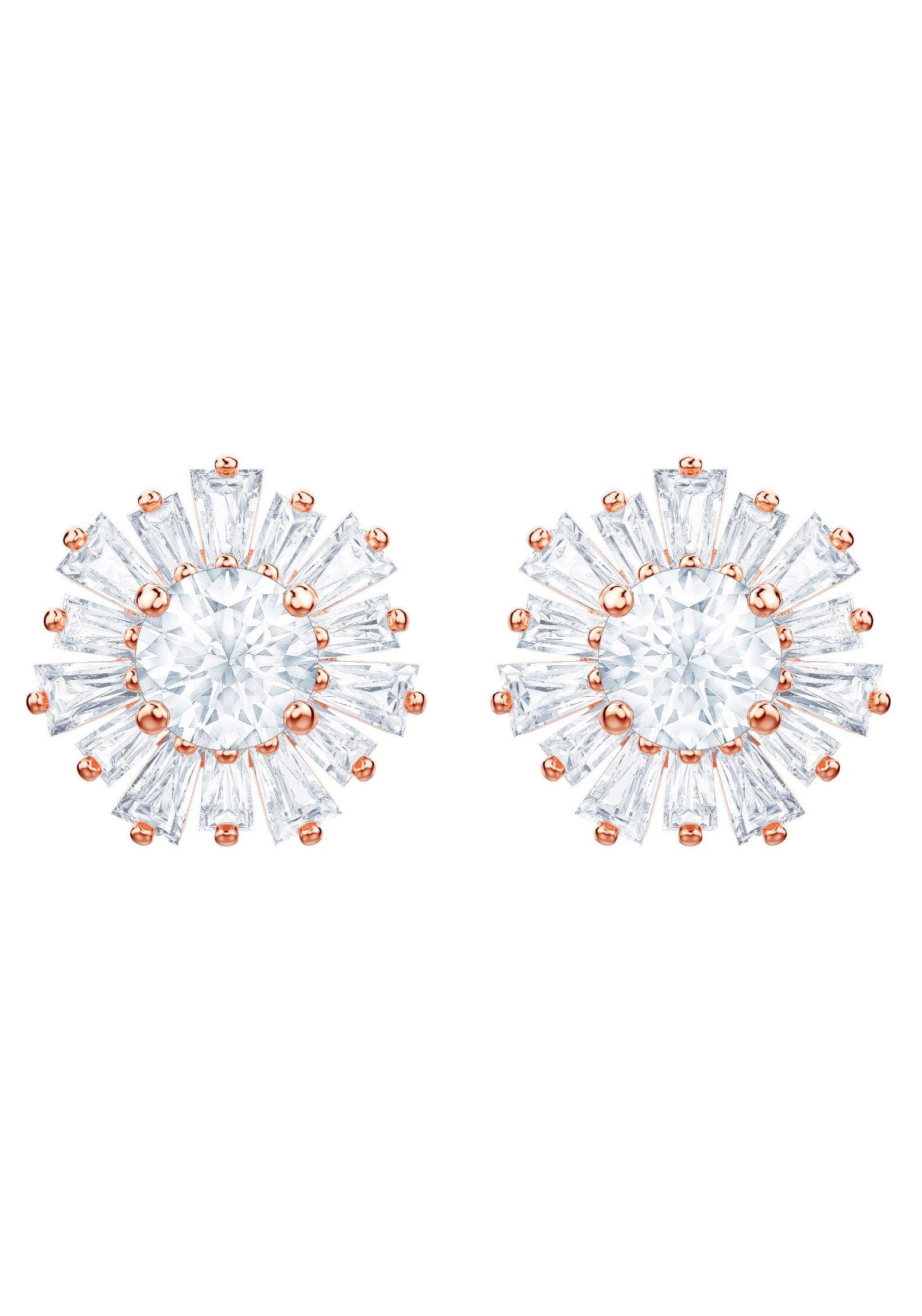 Kristallen mit Paar weiss, Vergoldung, Ohrstecker Swarovski® 5459597, rosé Sunshine, Swarovski