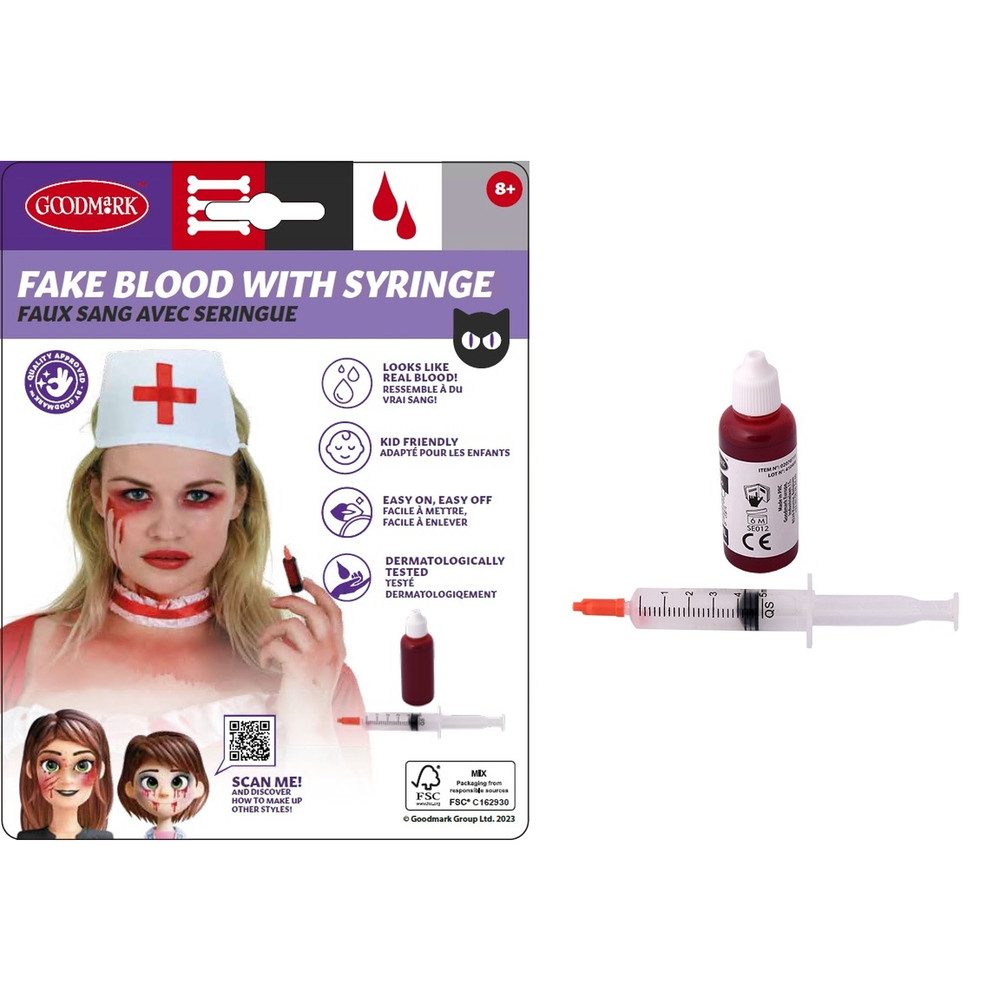 Goodmark Schmink-Set Kunstblut mit Spritze - 28 ml