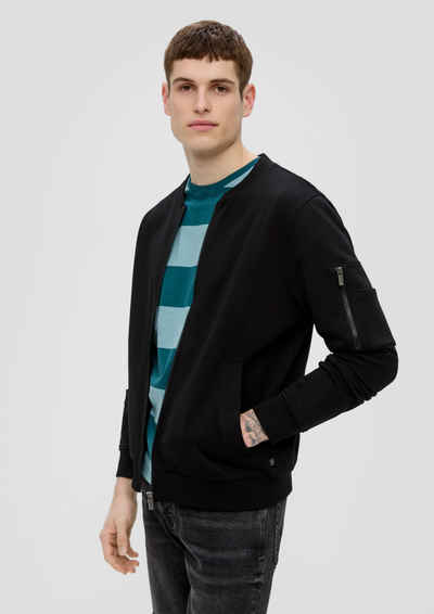 QS Outdoorjacke Sweatshirt-Jacke mit Ärmeltasche