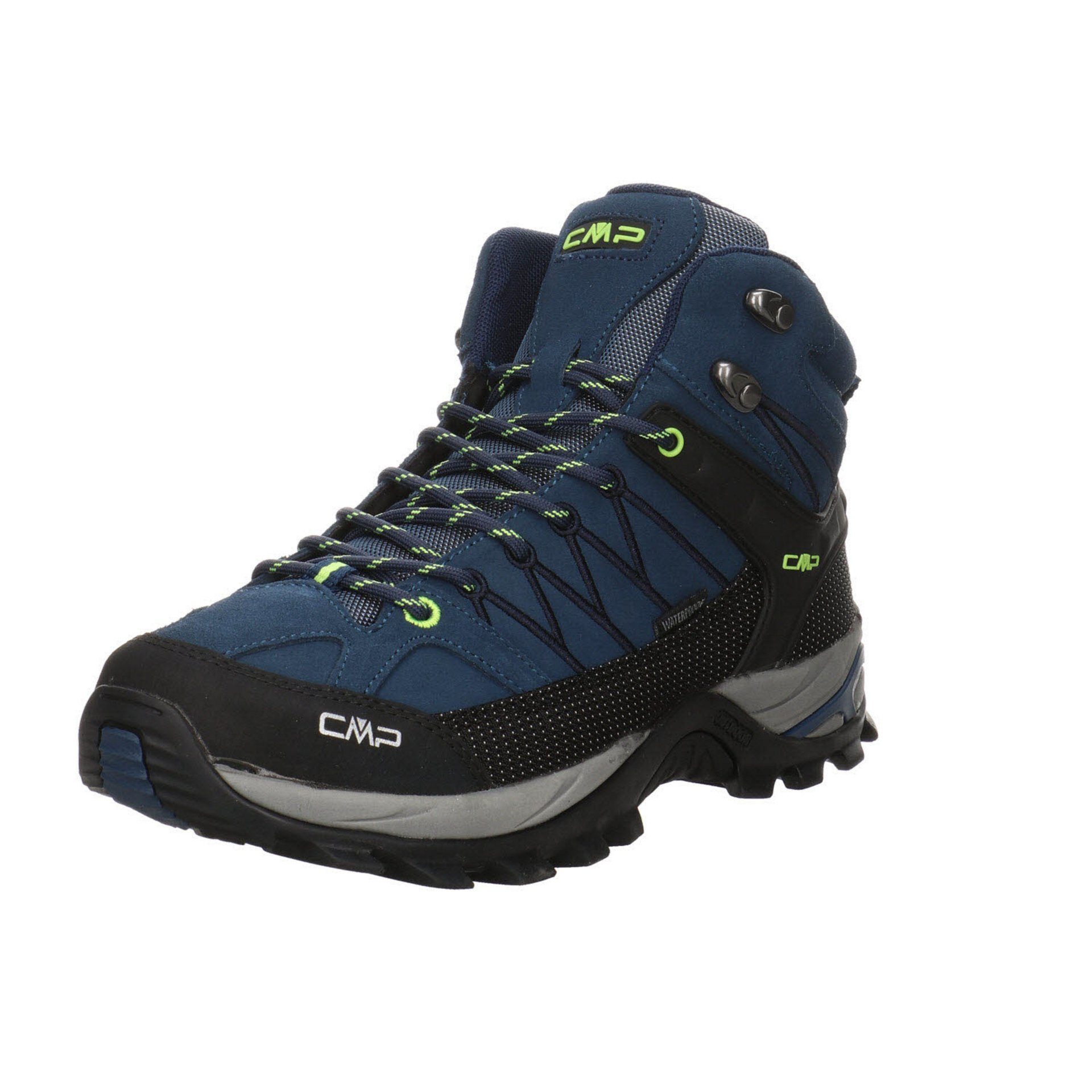 Leder-/Textilkombination Herren CMP Rigel Mid BLUE INK-YELLOW Outdoorschuh FLUO Outdoorschuh Schuhe Outdoor