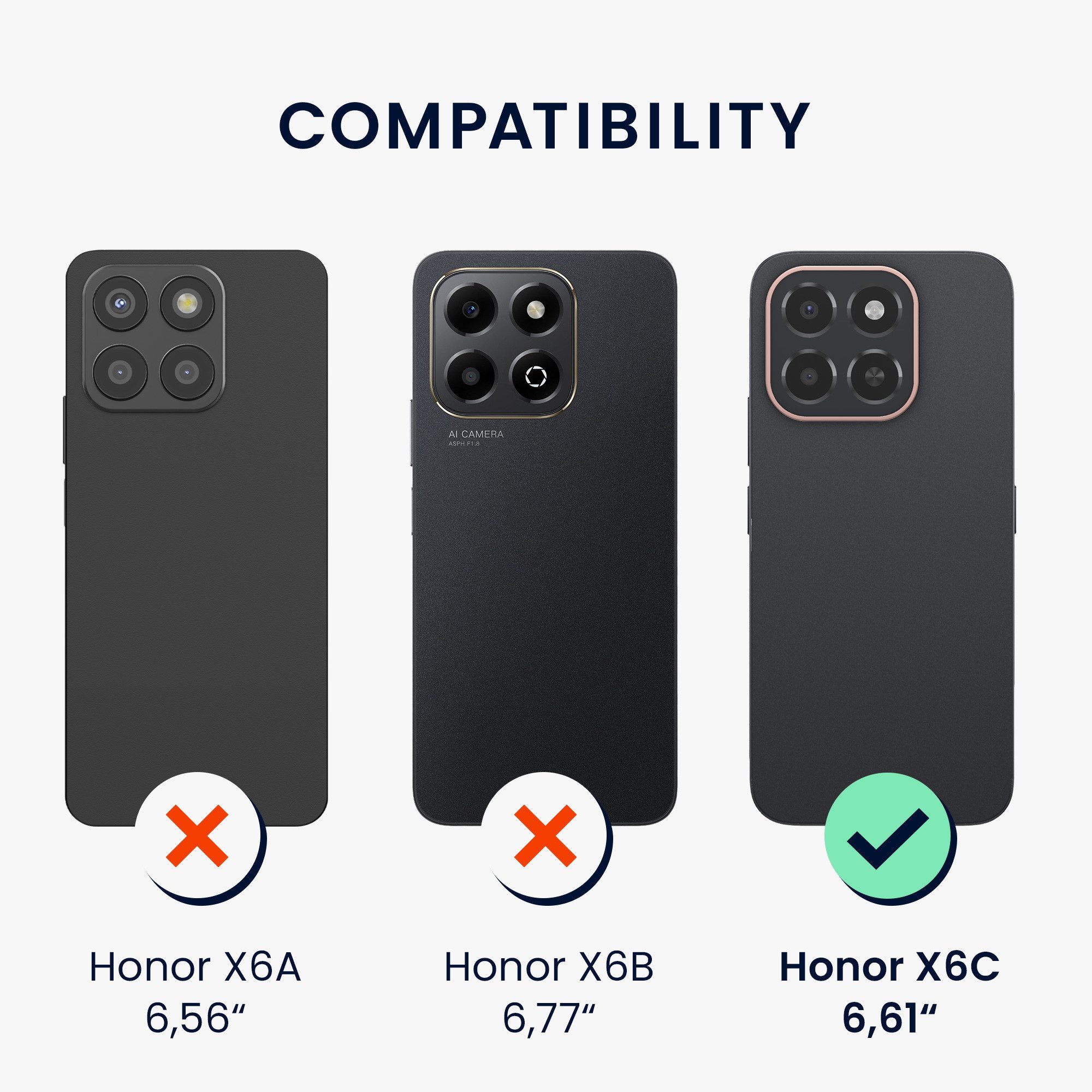 kwmobile Smartphone-Hülle Handyhülle für HONOR X6C Hülle, Weiches Handy Silikon Case - Schutzhülle Cover