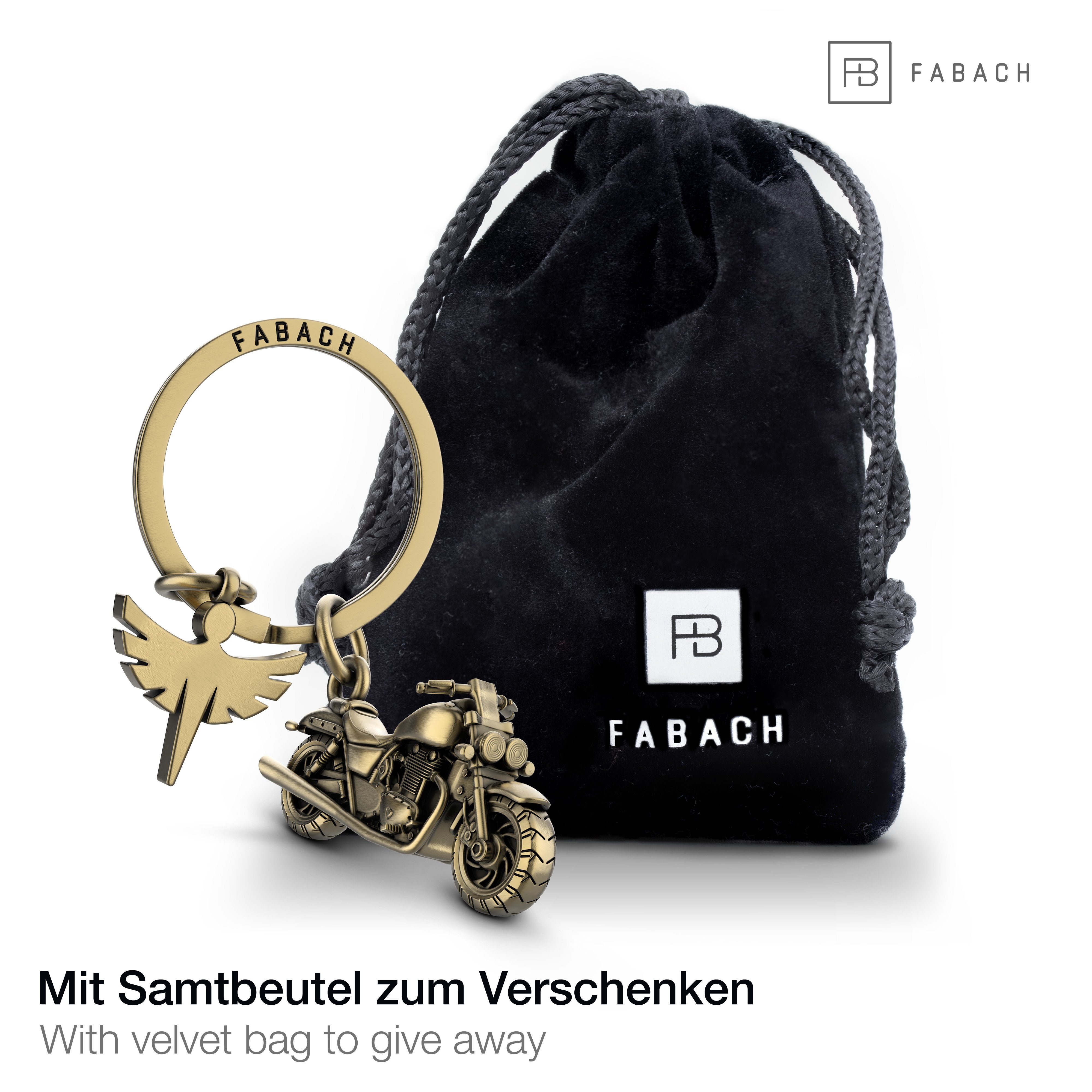FABACH Schlüsselanhänger Chopper Motorrad mit Schutzengel - Engel Glücksbri günstig online kaufen