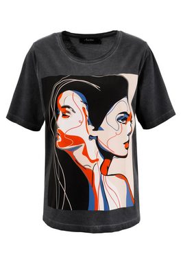 Aniston CASUAL T-Shirt mit kunstvoll gestalteten Gesichtern bedruckt - NEUE KOLLEKTION