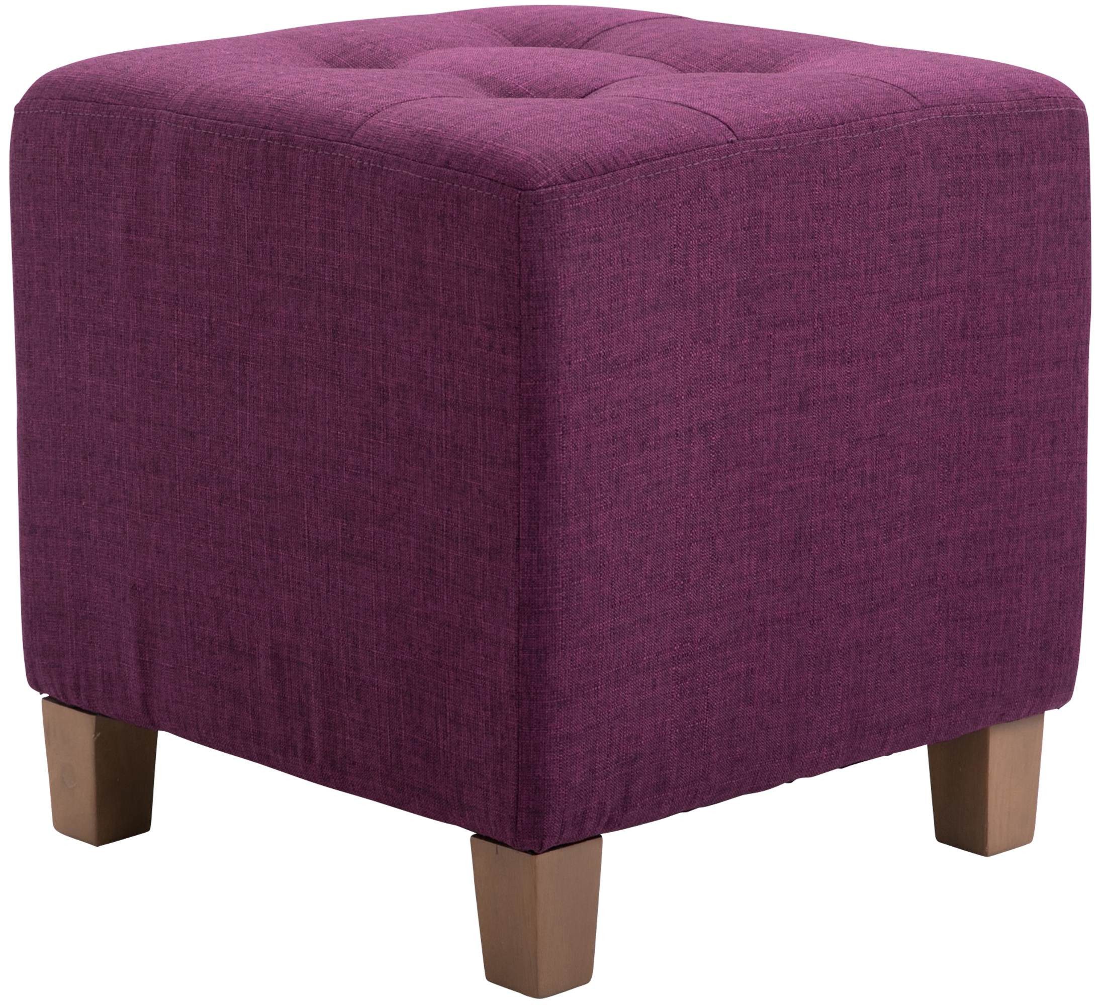 furnicato Sitzhocker Pharao 45x45x46 cm lila (1 St), Gesteppter Polsterhocker mit Bodenschonern für dein Wohnzimmer