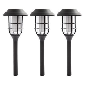 etc-shop LED Solarleuchte, LED-Leuchtmittel fest verbaut, Warmweiß, Solarlampe Garten Deko Solarlampen für Außen Erdspiess