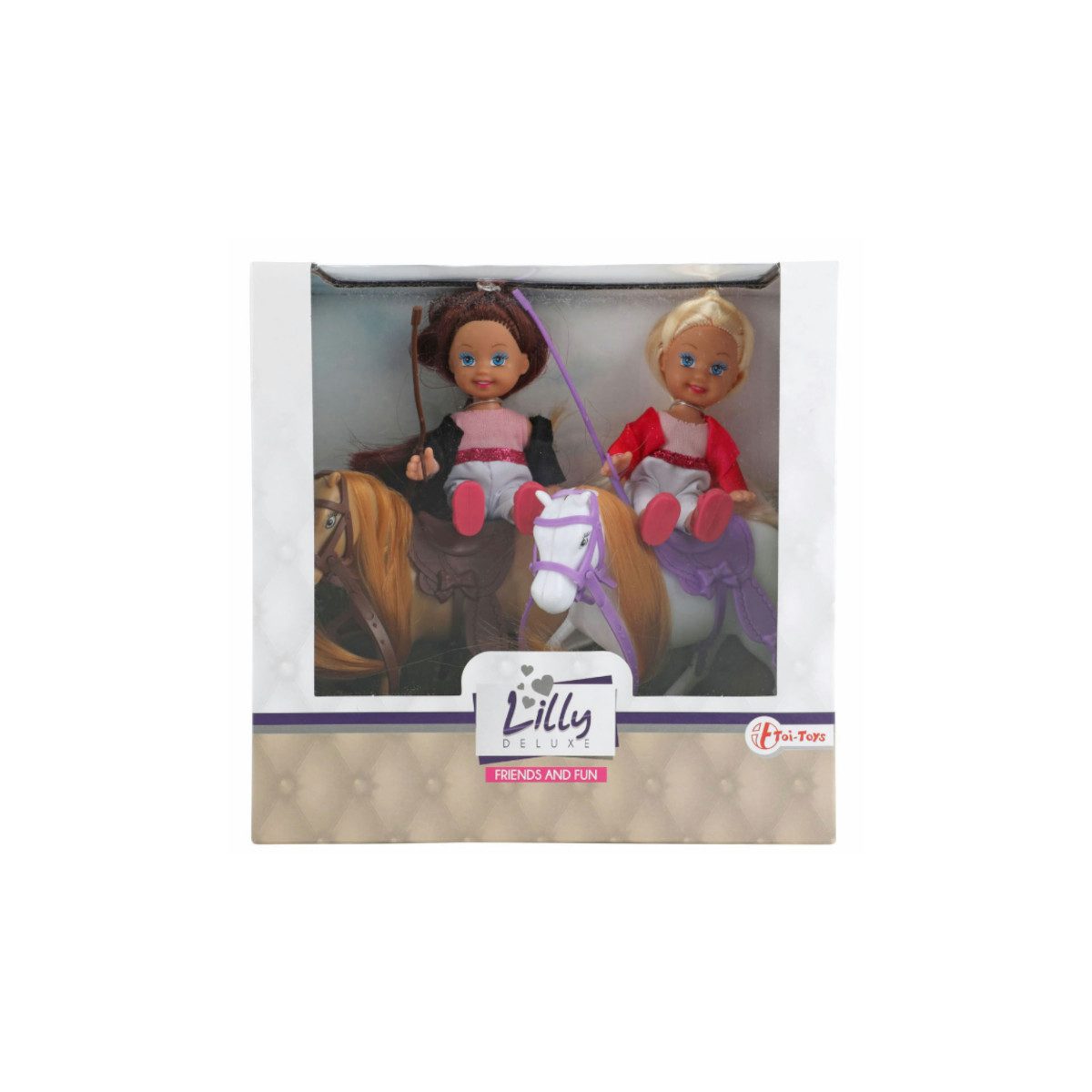 Toi-Toys Actionfigur Toi-Toys LILLY Teenager-Puppen Set – 2 Puppen 12 cm + 2 Pferde