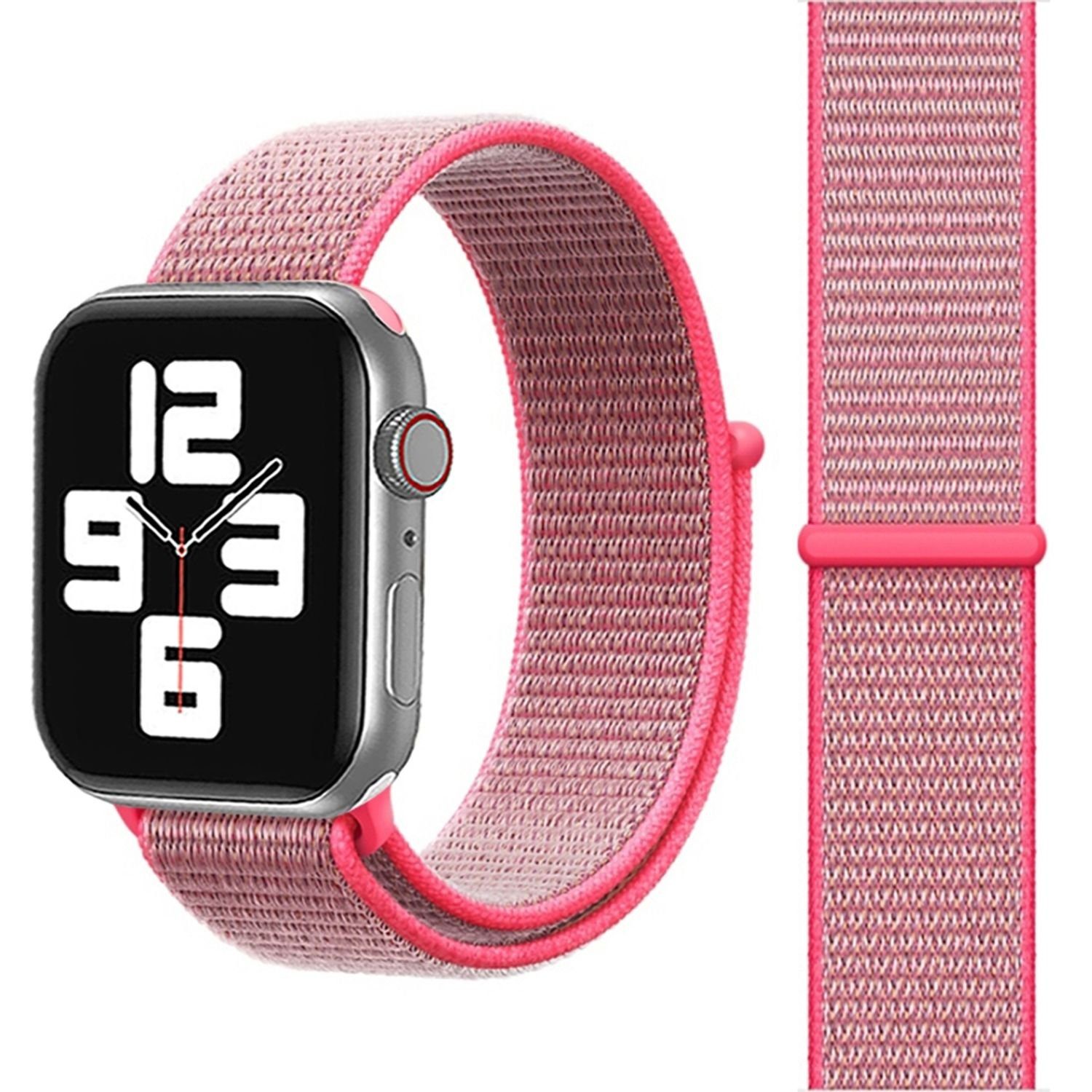 König Design Smartwatch-Armband 38 mm / 40 mm / 41 mm, Sport Loop Armband Nylon Arm Band Pink