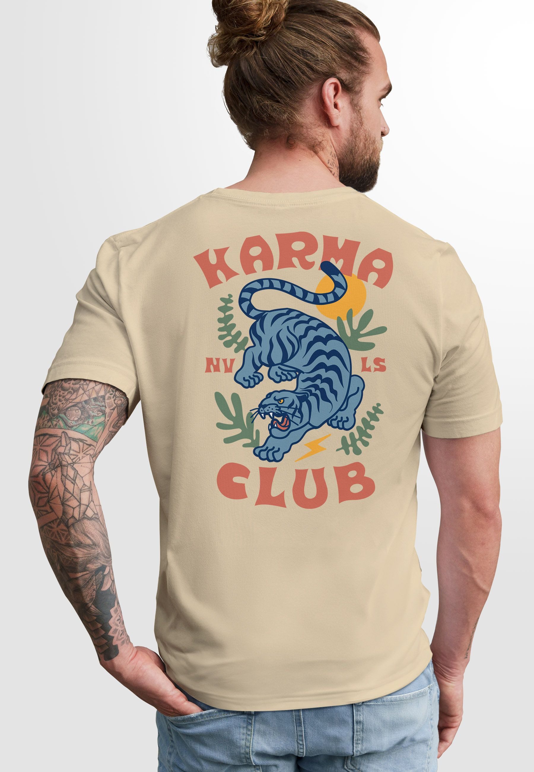 Neverless Print-Shirt Herren T-Shirt Backprint Tiger günstig online kaufen