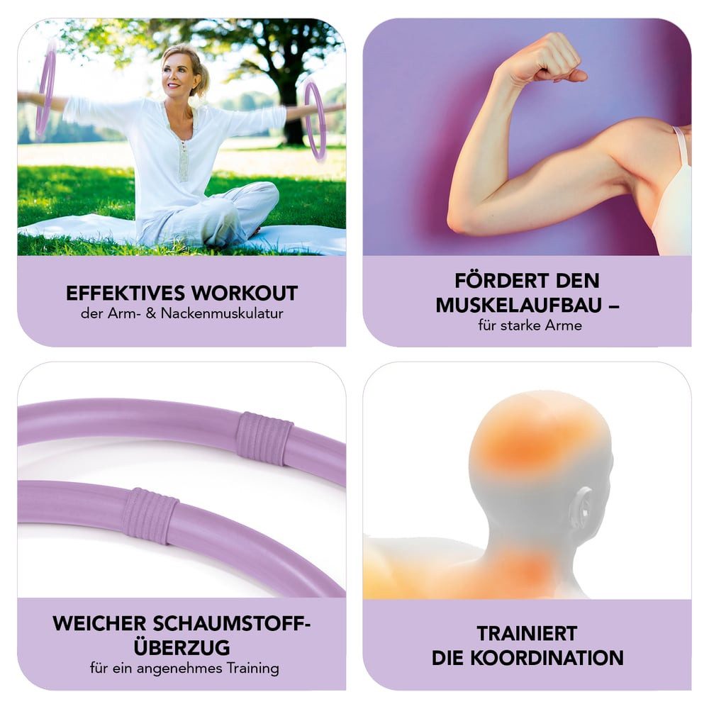 MAXXMEE Hula-Hoop-Reifen Mini für Starter & Profis Arme 2er-Set 33cm Durchmesser