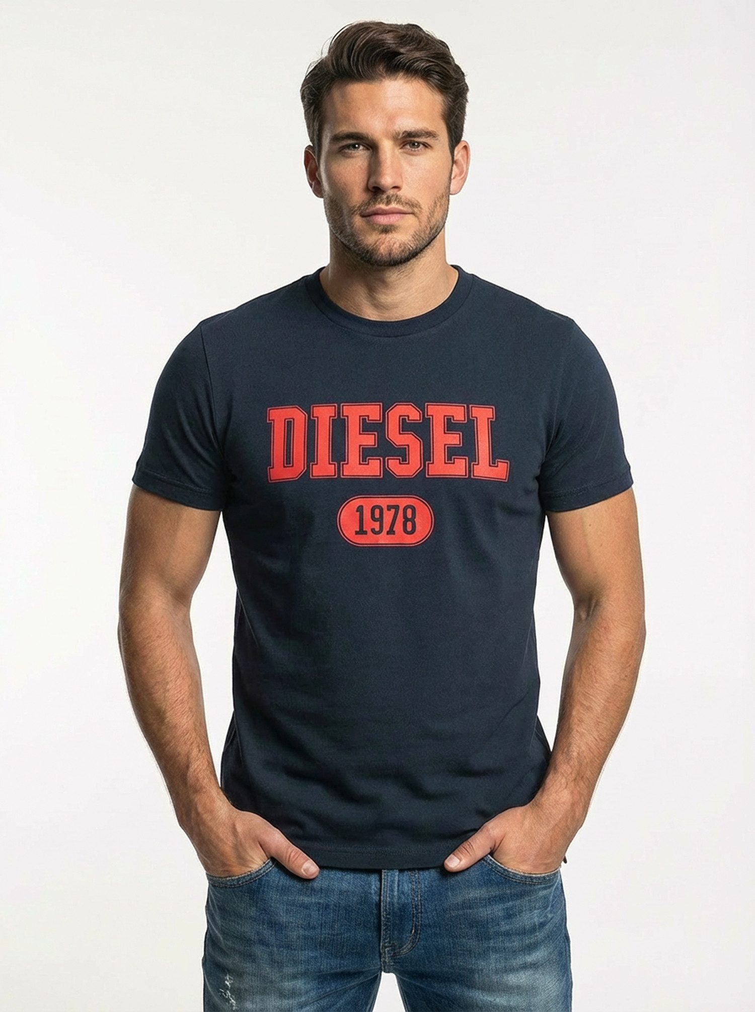Diesel Rundhalsshirt Slim Fit Logo Shirt - T-DIEGOR 1-A günstig online kaufen