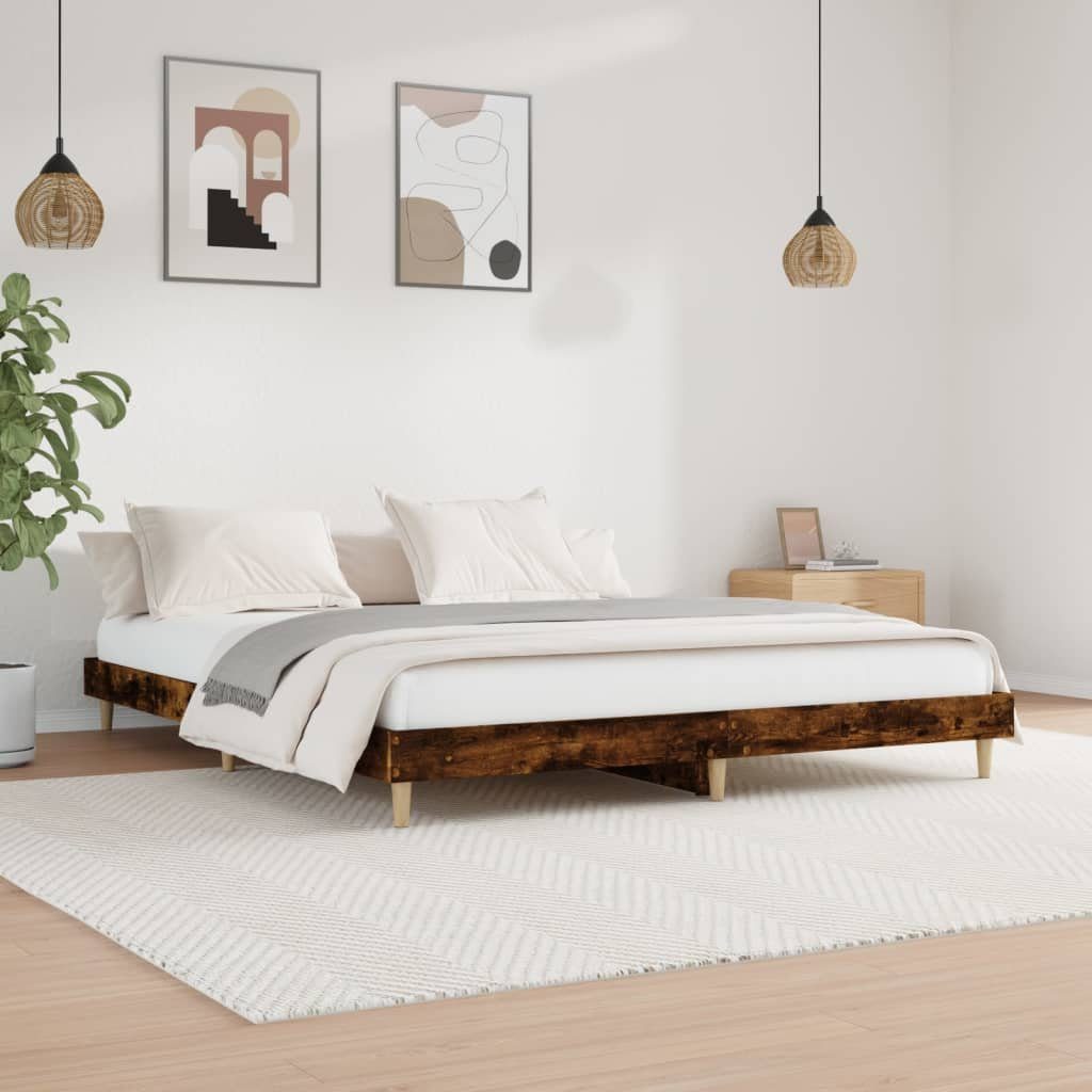 furnicato Bettgestell ohne Matratze Räuchereiche 160x200 günstig online kaufen