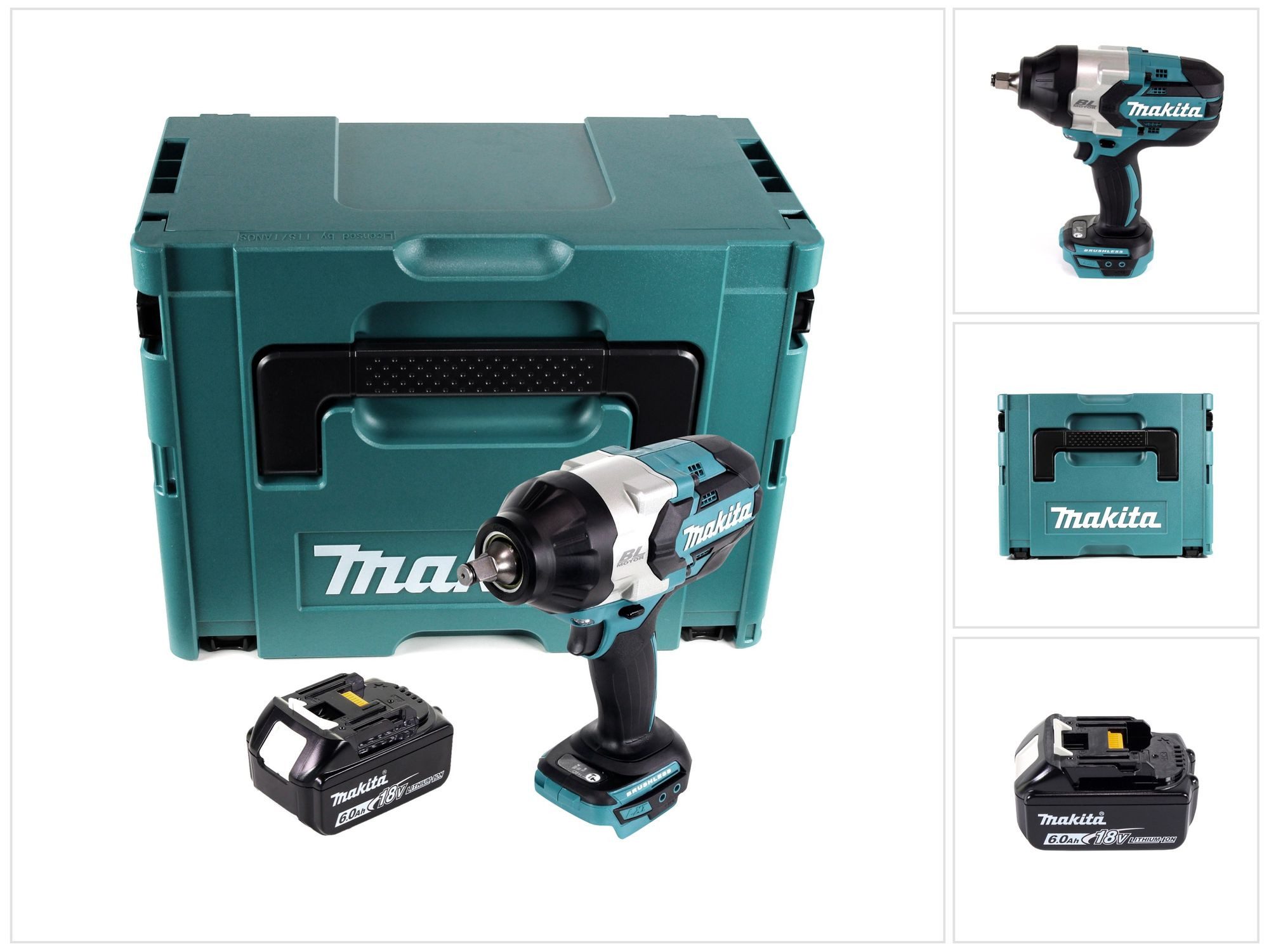 Makita Akku-Schlagschrauber DTW 1002 G1J Akku Schlagschrauber 18 V 1000 Nm 1/2“ Brushless