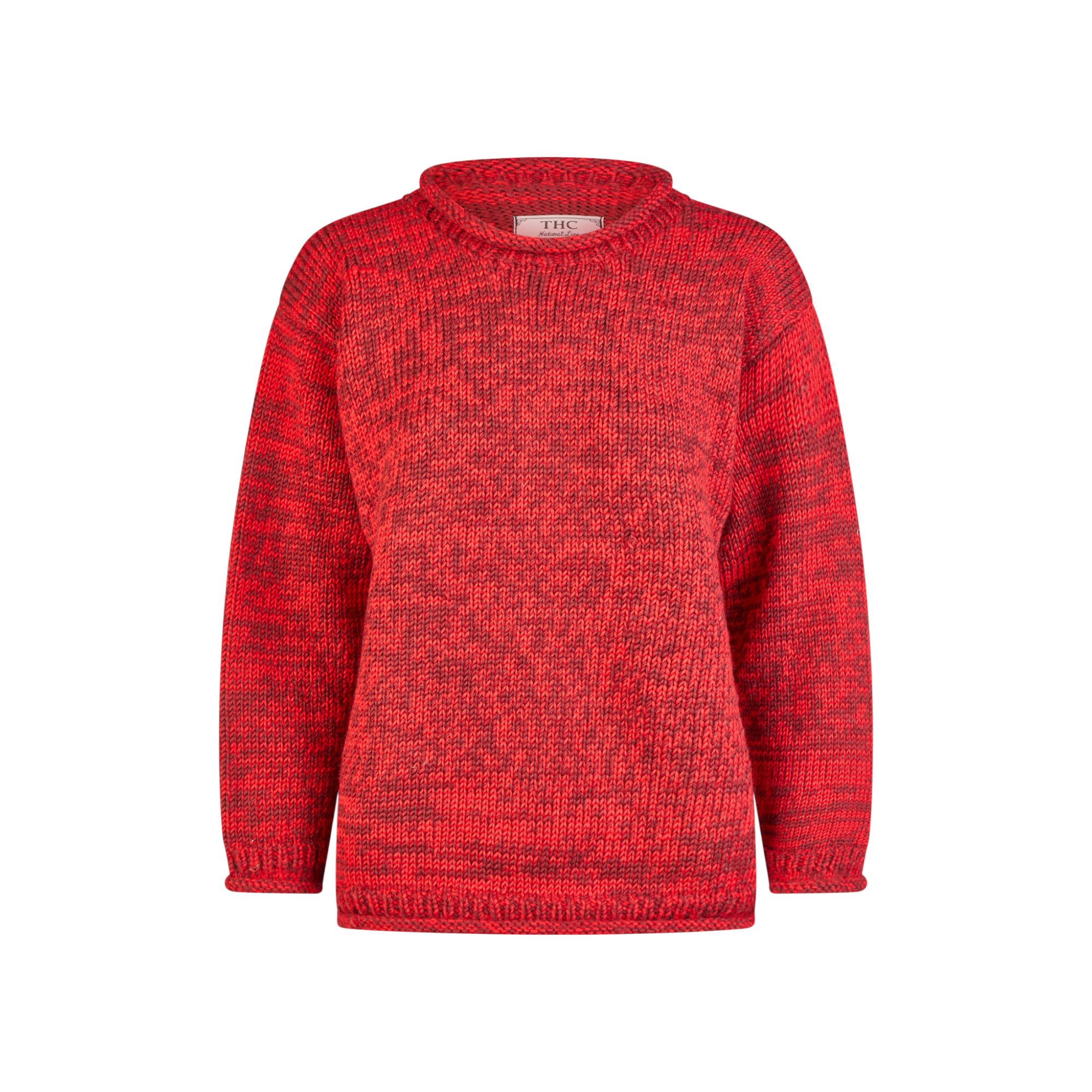 THC Natural Line Strickpullover THC Schafwoll Strickpullover rot 715 (1 Stück, 1-tlg., 1 Stück) weiche Schurwolle