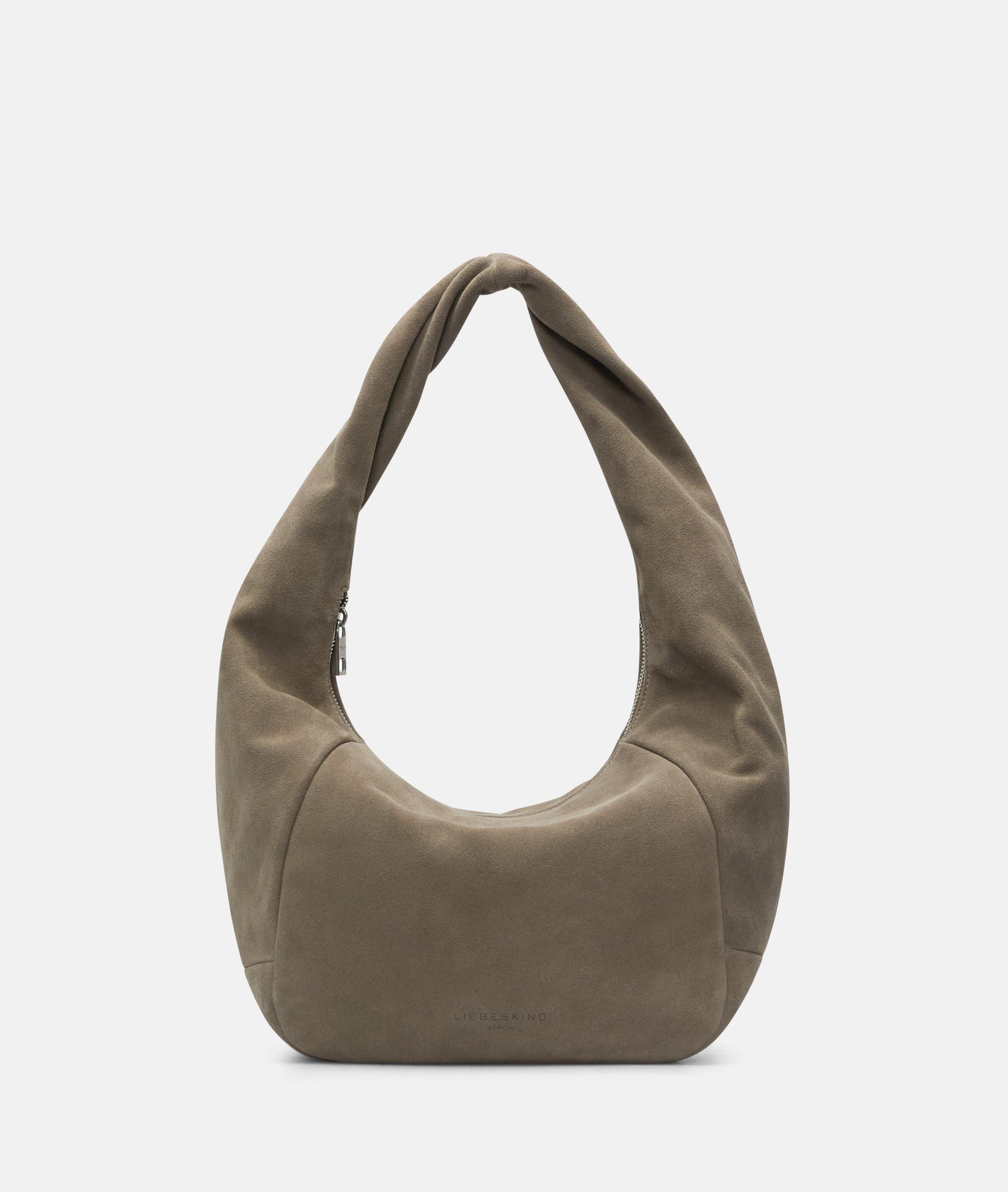Liebeskind Berlin Schultertasche Farrah II Hobo M, Geräumige Schultertasche aus weichem Veloursleder