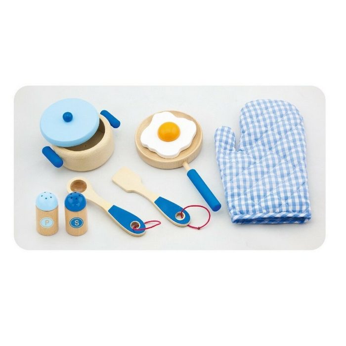 Viga® Holzspielzeug Lernspielzeug Viga 50115 Kochwerkzeug-Set - Blau