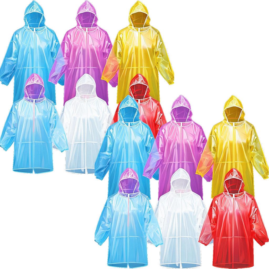 Peaceplace Regenponcho Regenponcho, Wasserdicht, Wiederverwendbar, Outdoor, Festivals, Reisen (12-St)