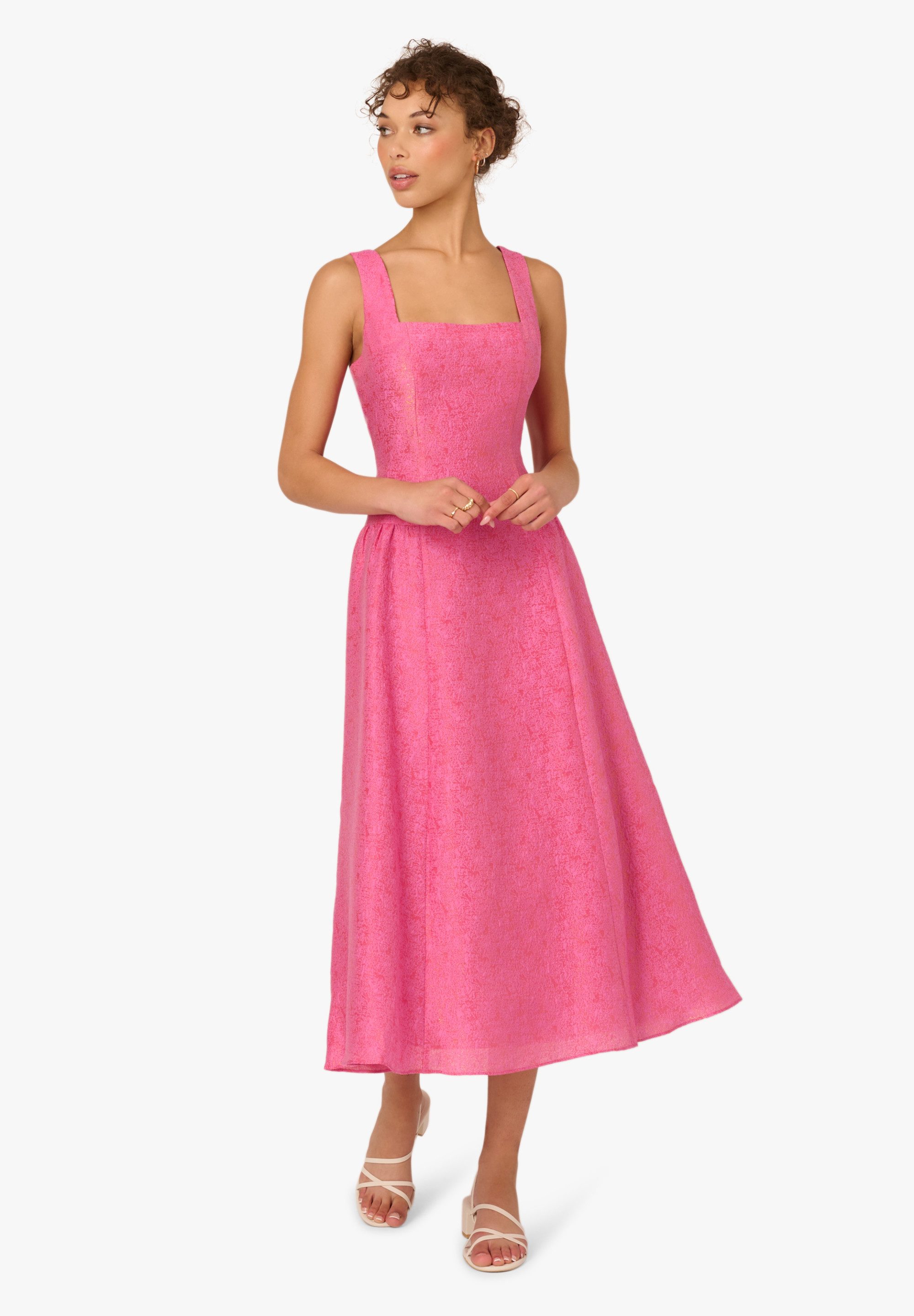 Adrianna Papell Midikleid Textured Jacquard Midi Dress Metallisches Jacquard-Midi-Kleid