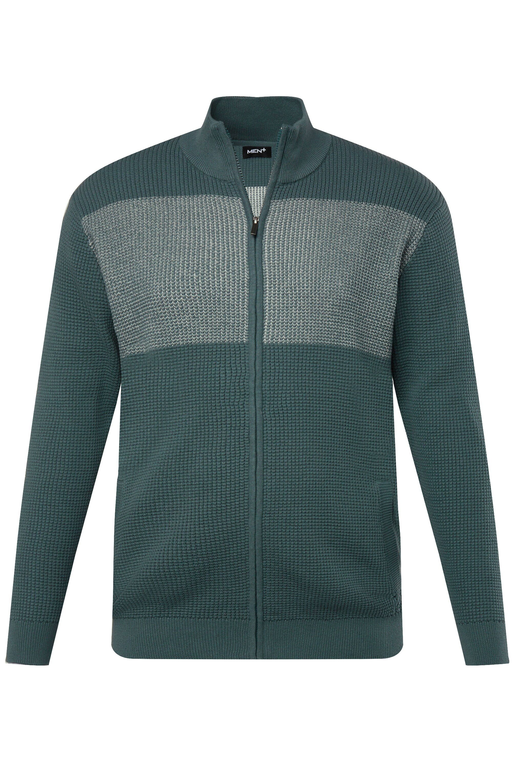 Men Plus Poloshirt Men+ Strickjacke Stehkragen günstig online kaufen
