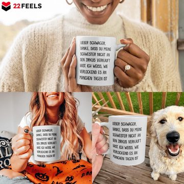 22Feels Tasse Schwager Geschenk Hochzeit Bruder der Braut Geburtstag Weihnachten, Keramik, Made in Germany, Spülmaschinenfest