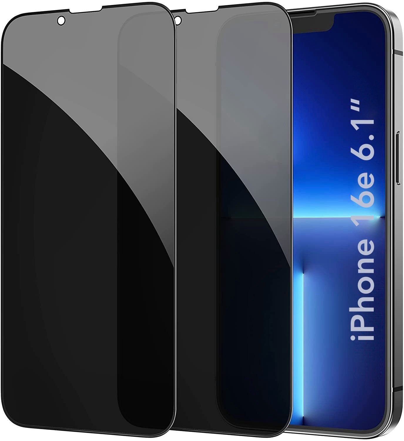 AVANA Schutzfolie Panzerglas für iPhone 16e Sichtschutz Panzerfolie Display Schutzglas, (2-St), 9H, Anti-Spy