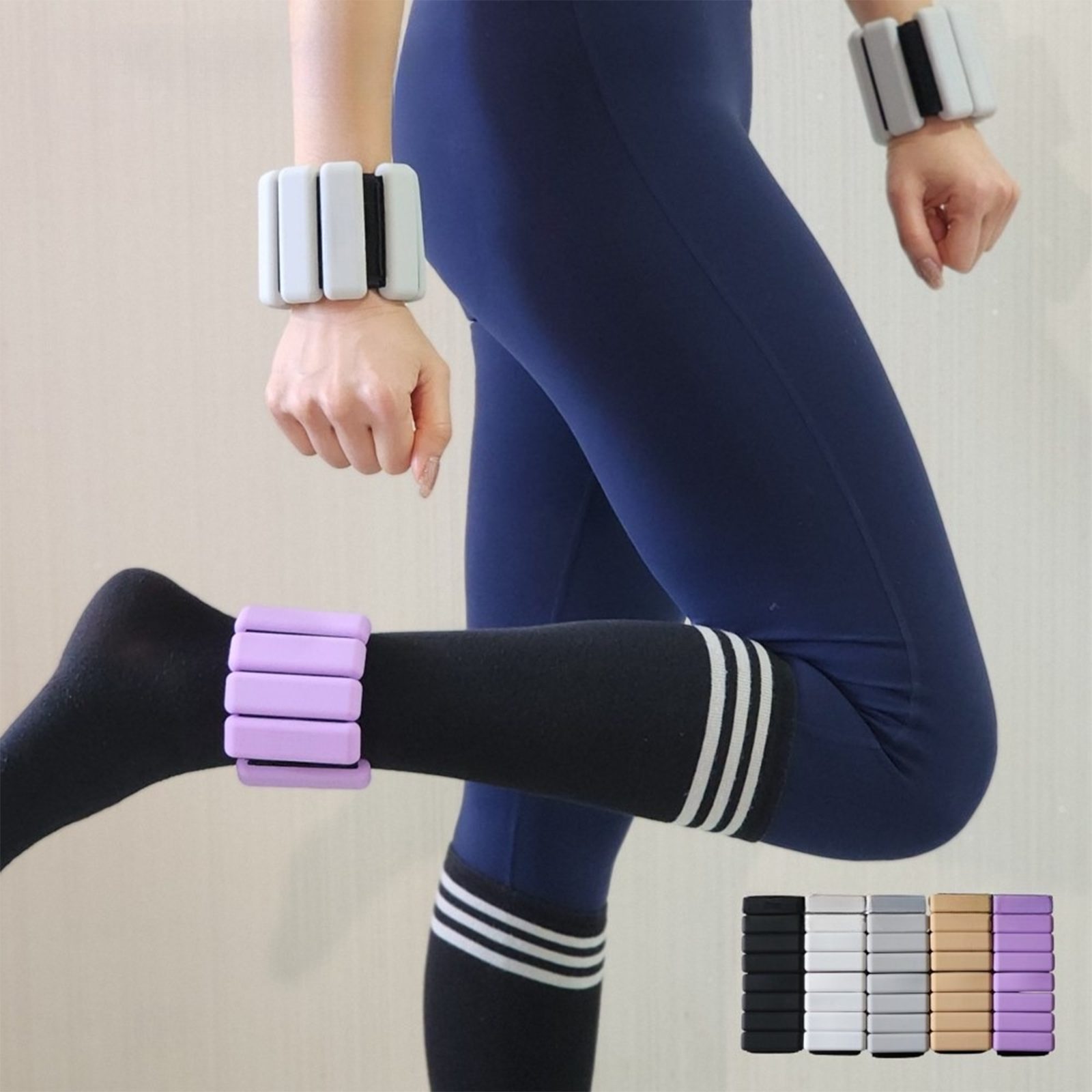 Jumpeak Gewichtsmanschette Gewichtsmanschette,Silikon,Handgelenk-Fußgelenkgewichte, (Set, 454g,907g,1633g,Klettverschluss,Mehrere Farben), 454g,907g,1633g,Klettverschluss,Mehrere Farben