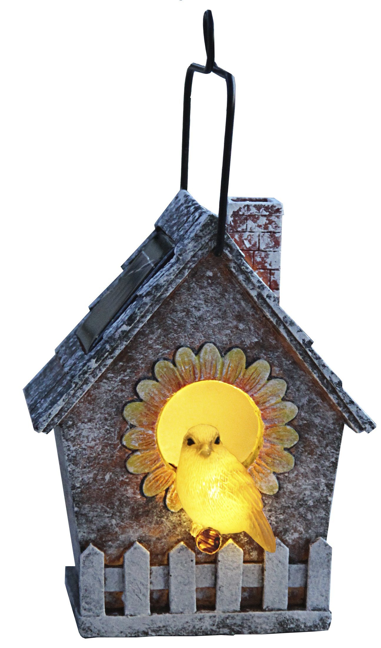 Best Season Hängeleuchten LED-Solar-Vogelhaus, 23 x 13,5 cm, 2 warm weiß LED Outdoor