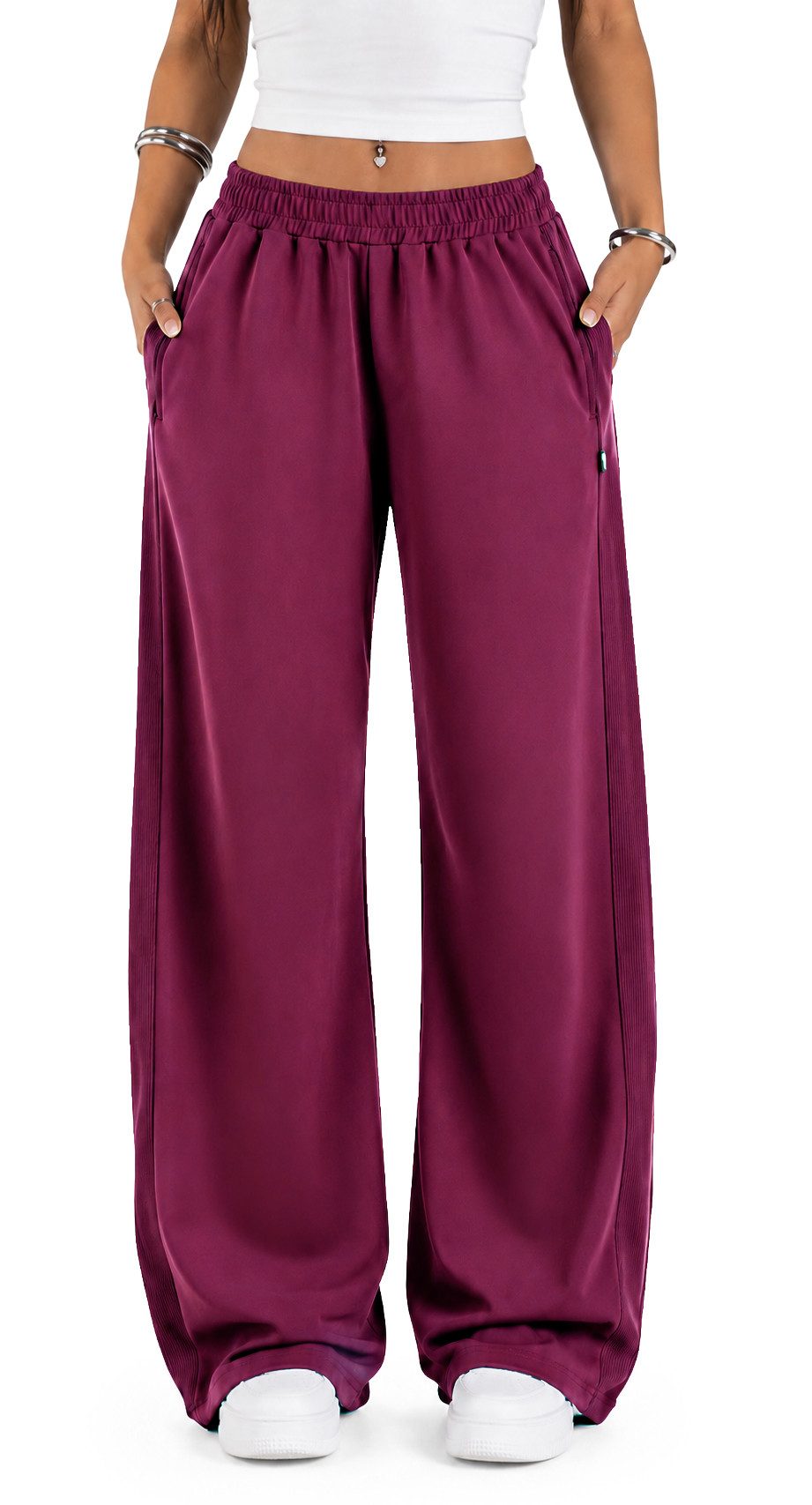 Smilodox Jogginghose Jora, Loose Fit Damen, Trainingshose mit High-Waist & Wide-Leg weiches Material, weites Bein, Baggy Fit, Gym & Homewear
