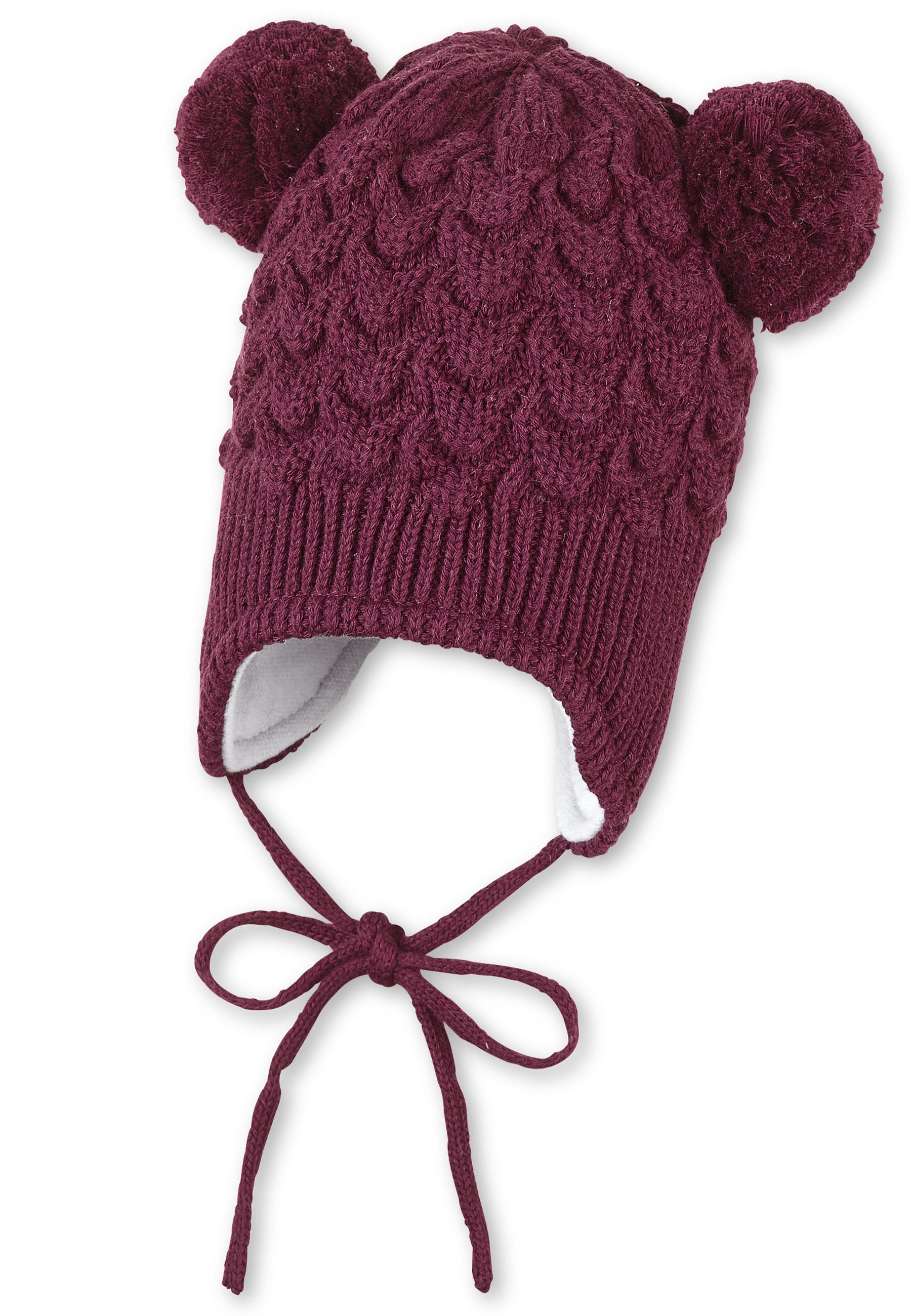 Sterntaler® Strickmütze Bommelmütze Struktur (1-St)