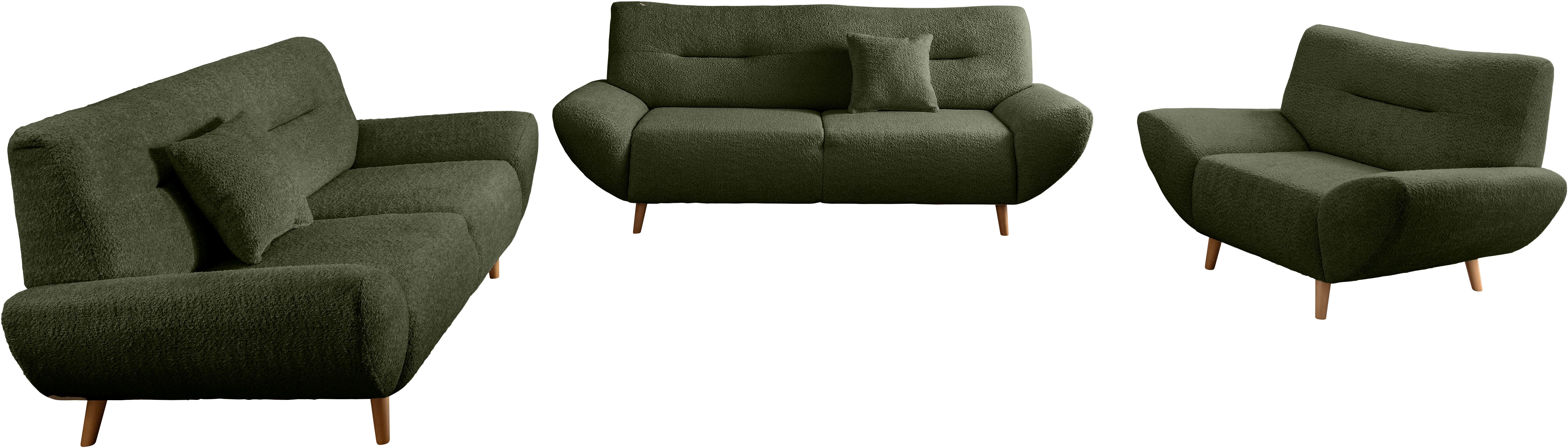 Home affaire Polstergarnitur DRAGO Set 3-2-1, zeitlose Garnitur, bodenfrei, Holzfuß, (3-tlg) – Bild 2 von 5