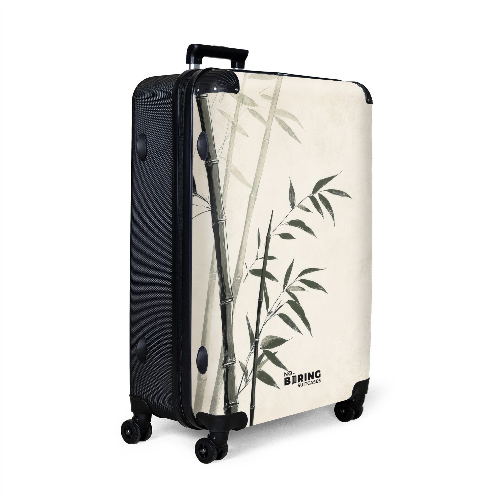 NoBoringSuitcases.com© Hartschalen-Trolley Bambus-Illustration auf cremefar günstig online kaufen