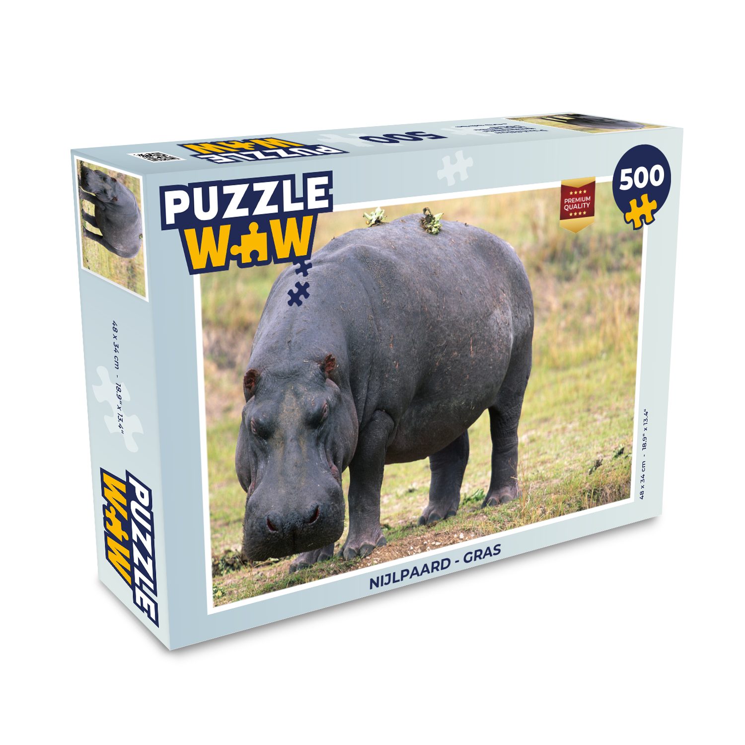 MuchoWow Puzzle Nilpferd - Gras, 500 Puzzleteile, Foto-Puzzle,  Bilderrätsel, Puzzlespiele, Spielzeug
