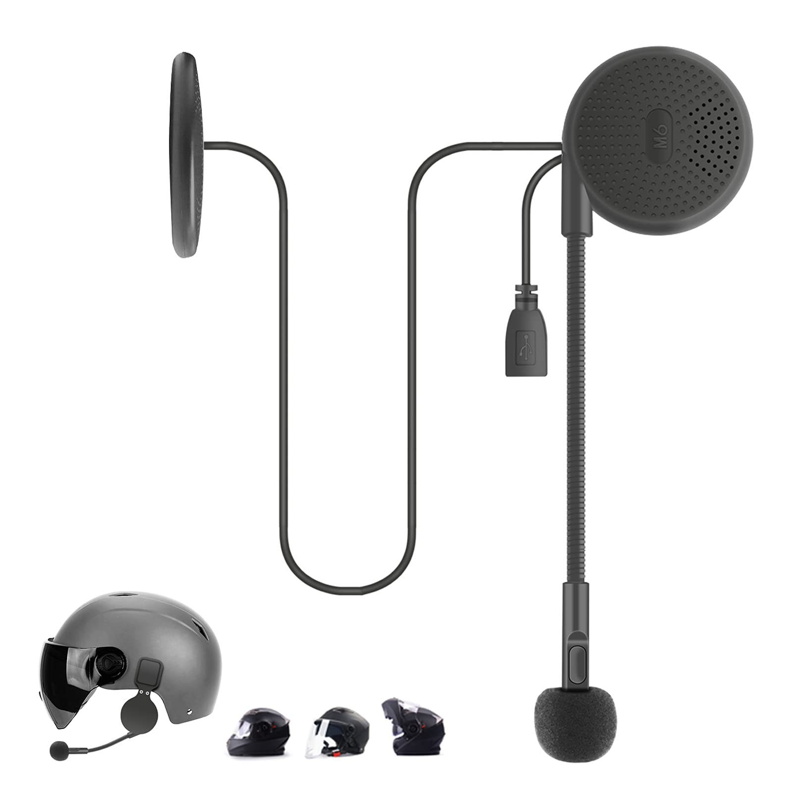 Housruse »0,4 Zoll Motorradhelm Bluetooth 5.0 Kopfhörer, Ultradünnes und  Komfortables Kabelloses Helm-Headset, mit Halbem Helmbefestigungsclip«  Bluetooth-Kopfhörer (Stereo)
