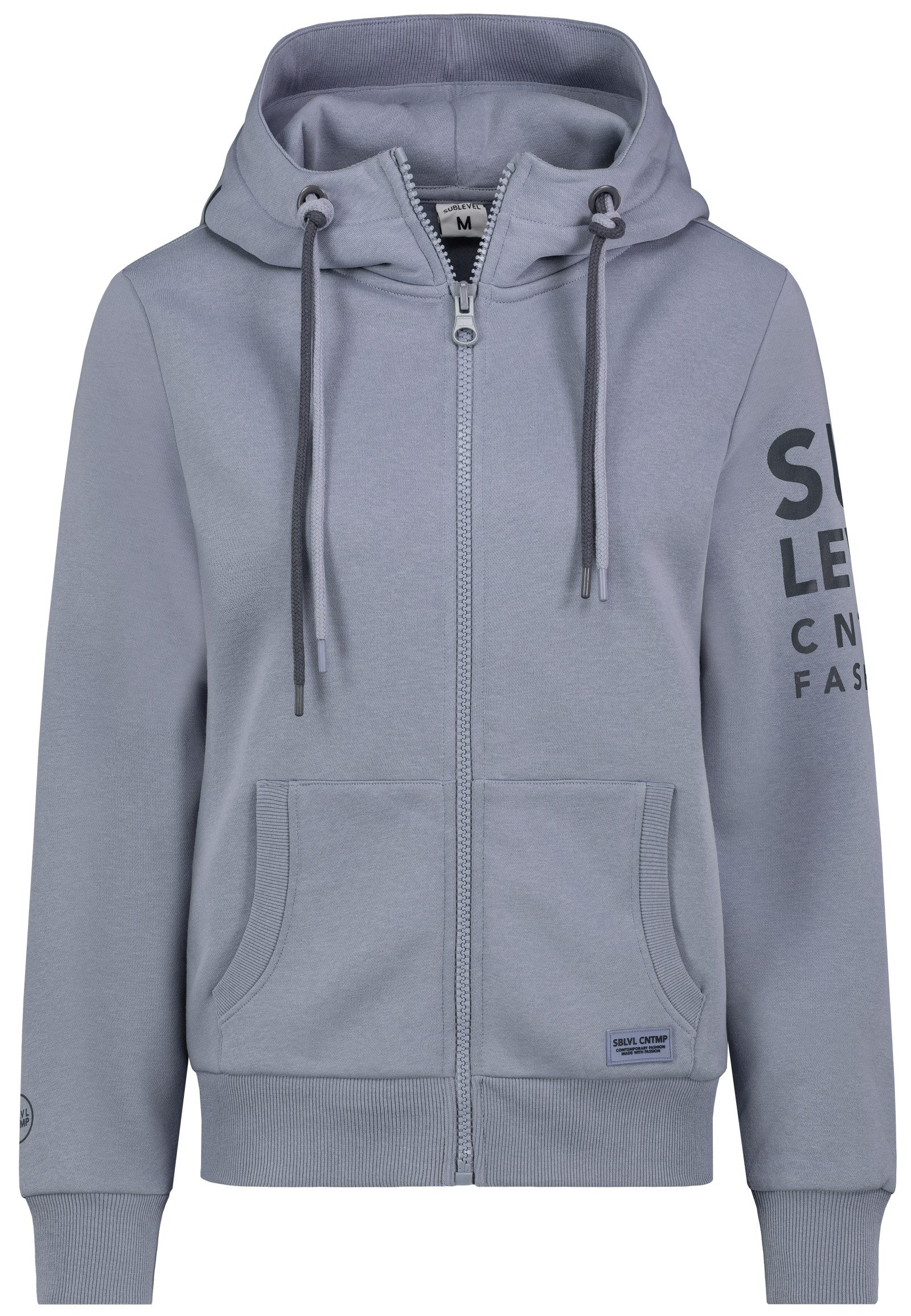 SUBLEVEL Trainingsjacke Weiche Kapuzen Sweatjacke mit Reißverschluss und Pr günstig online kaufen