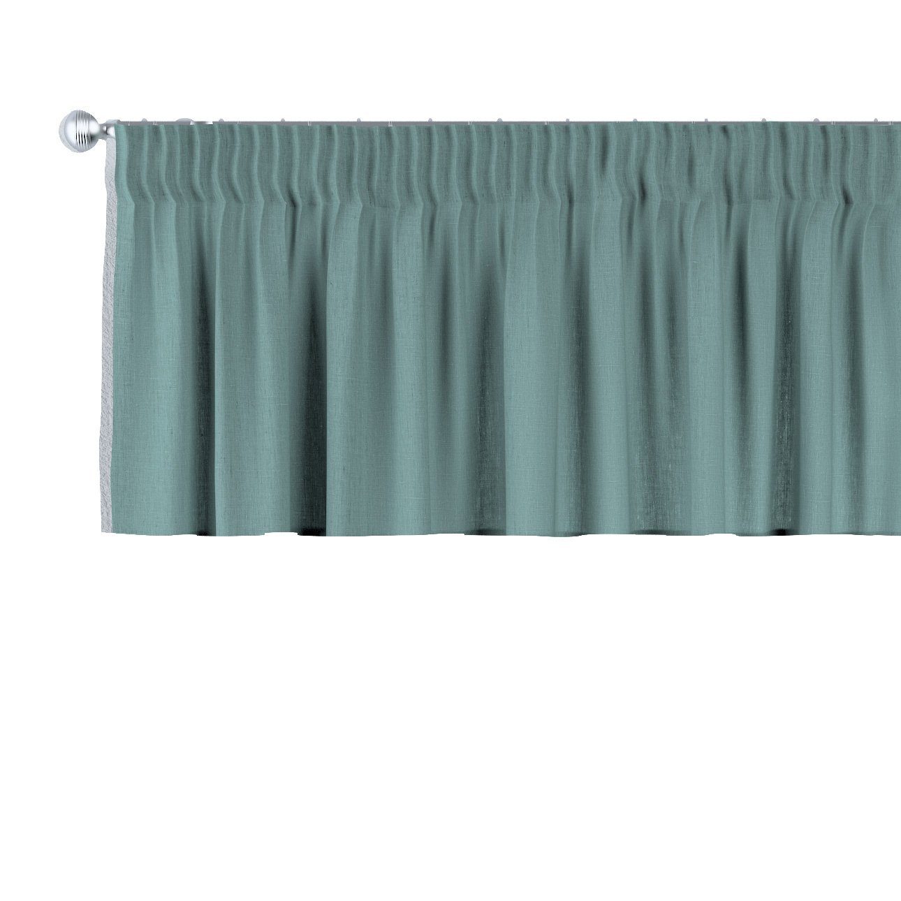 Vorhang mit Kräuselband 130 grau-blau 40 cm, Leinen, Dekoria x