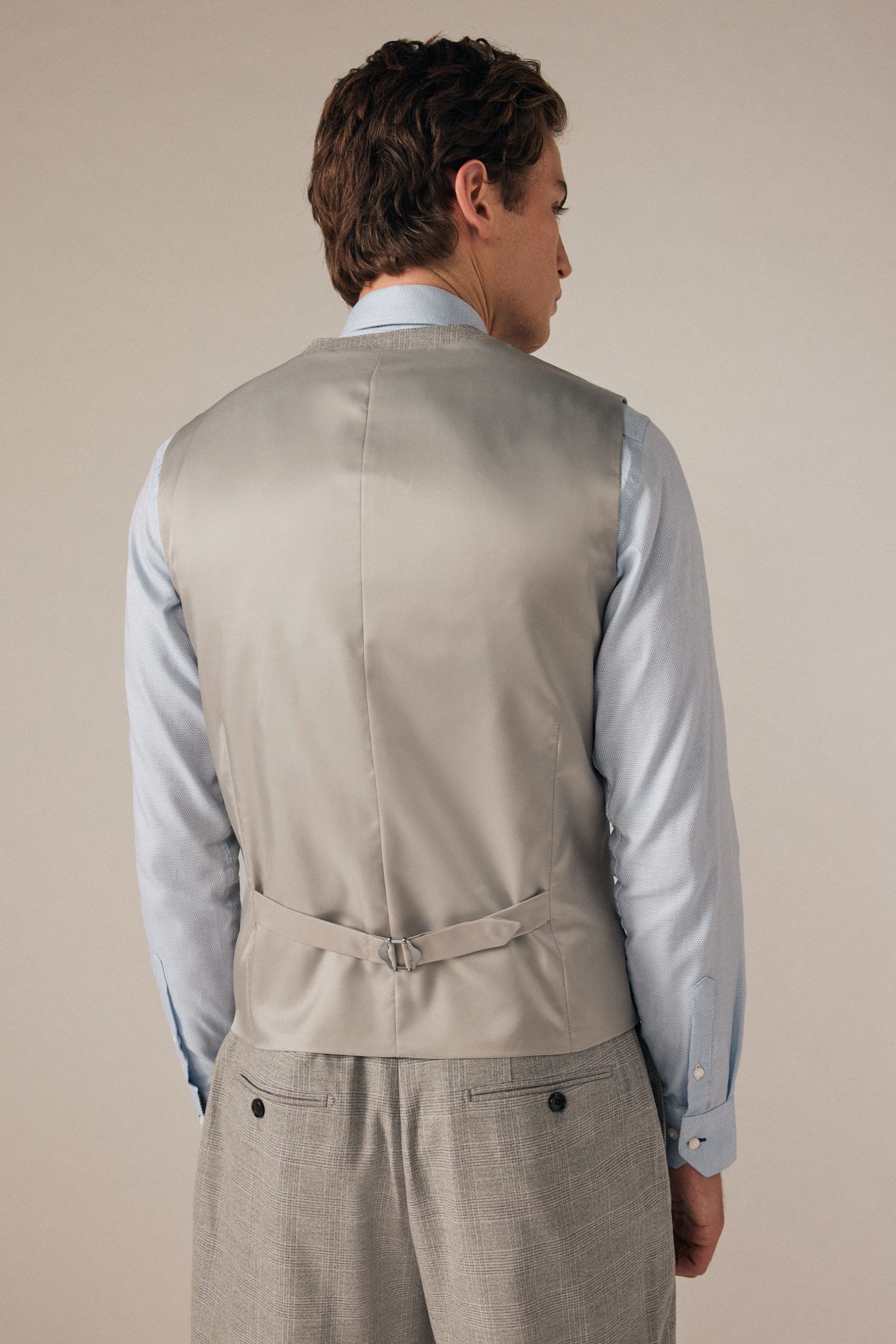 Next Anzugweste Slim Fit Anzugweste mit Karomuster (1-tlg) günstig online kaufen