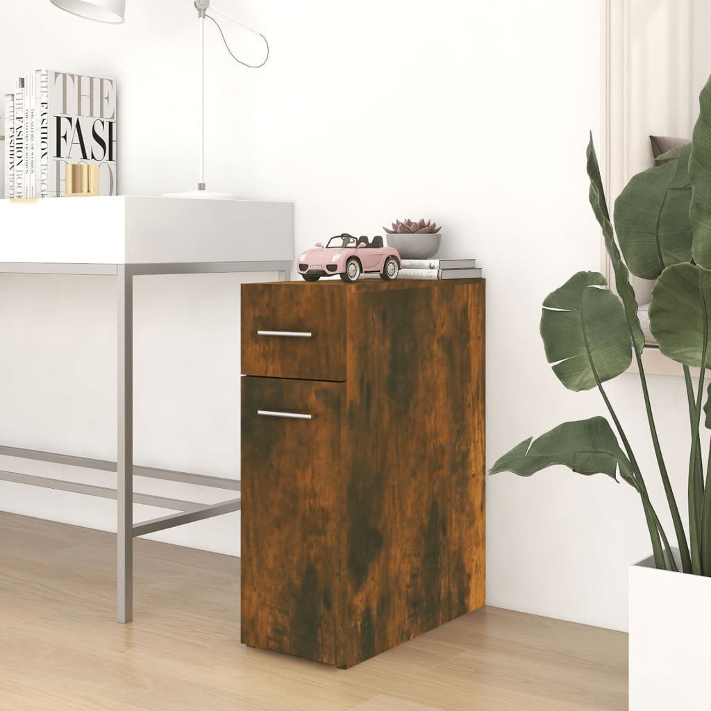 vidaXL Apothekerschrank Mehrzweckschrank Räuchereiche 20x45,5x60 cm Holzwerkstoff