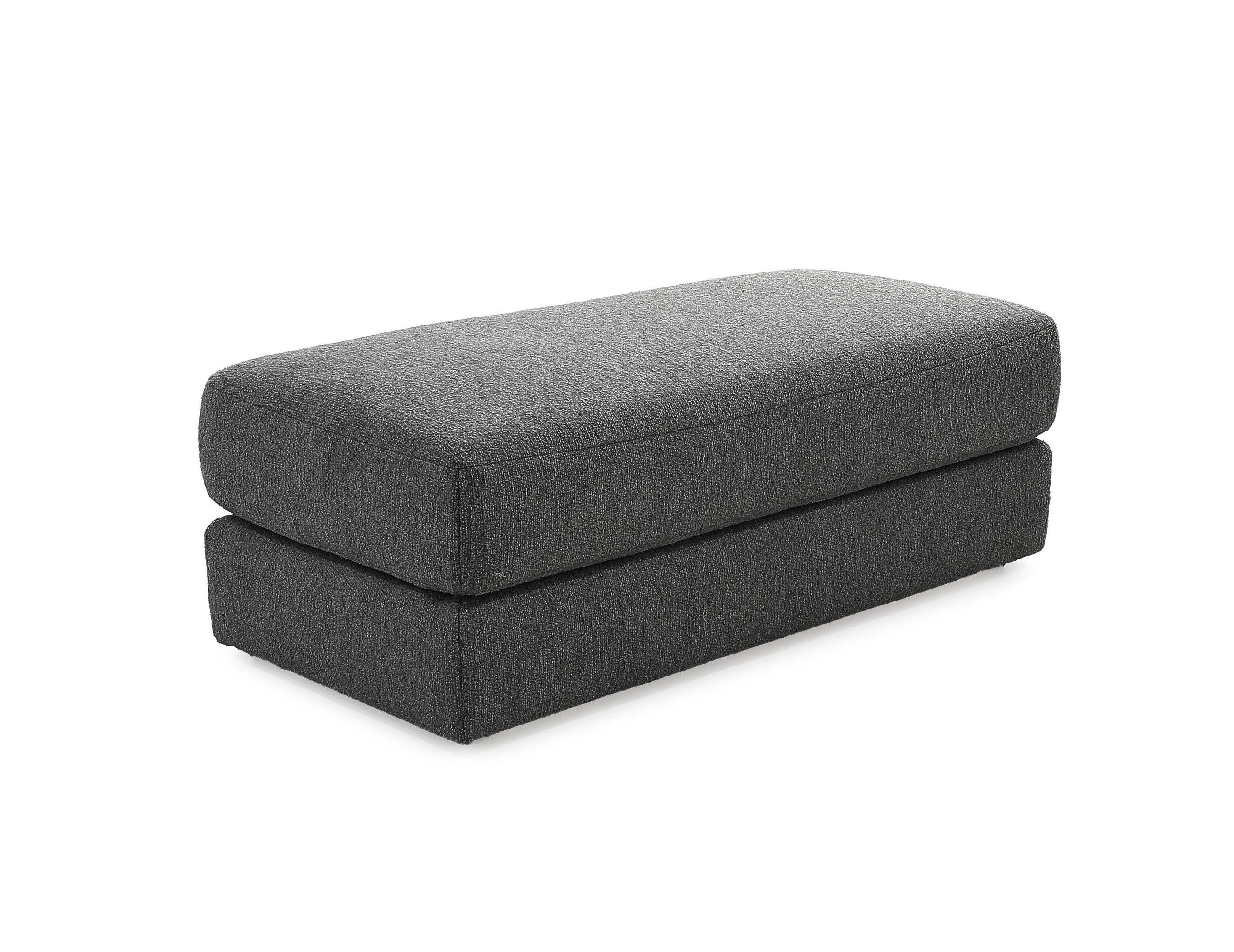 luma-home Polsterhocker 15254 (B124/T60/H40 cm, Bonellfederkern-Polsterung), Sitzbank Designerhocker, robuster Flachgewebe-Bezug Dunkelgrau