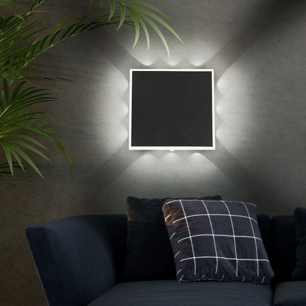 cm Globo Wohnzimmerleuchte LED 20 Wandleuchte Wandleuchte, verbaut, Wandlampe LED LED-Leuchtmittel schwarz fest Flurlampe Warmweiß, B