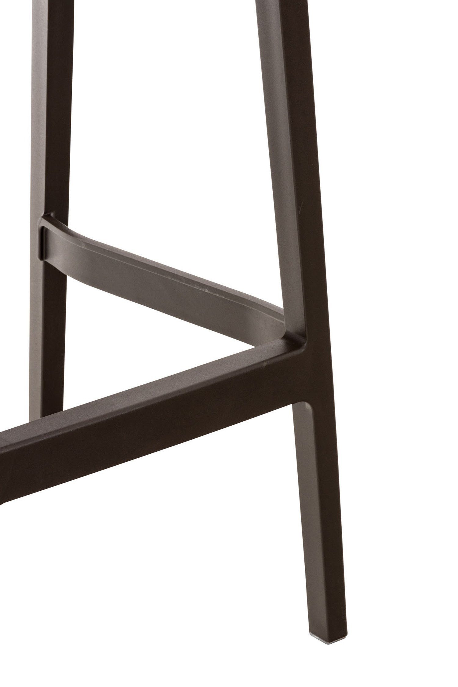 Kunststoff TPFLiving - Sitzfläche: Braun - Gestell Barhocker für Kunststoff Küche), angenehmer Ares Fußstütze Hocker & Theke (mit