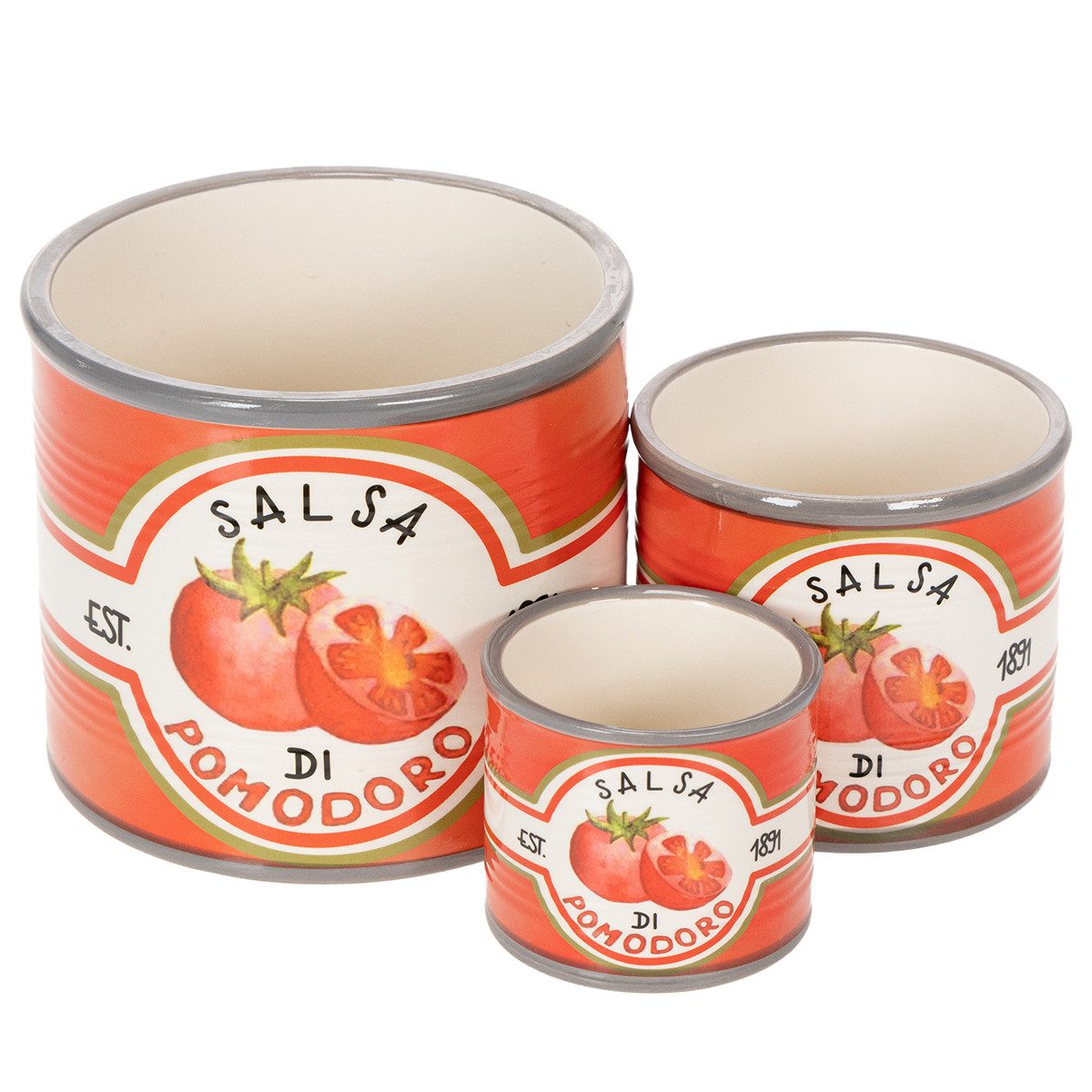 H. Andreas Belles fleurs Übertopf Keramik Pflanzgefäße im stilvollen Vintage-Tomatendesign für