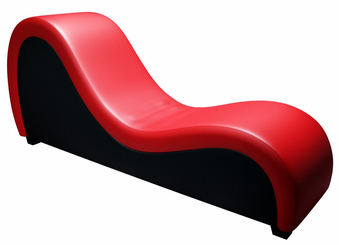 Xlmoebel Chaiselongue Modern Chaiselounge Rot-Schwarz Designer Liege Kunstleder, 1 Teile, Hergestellt in Europa