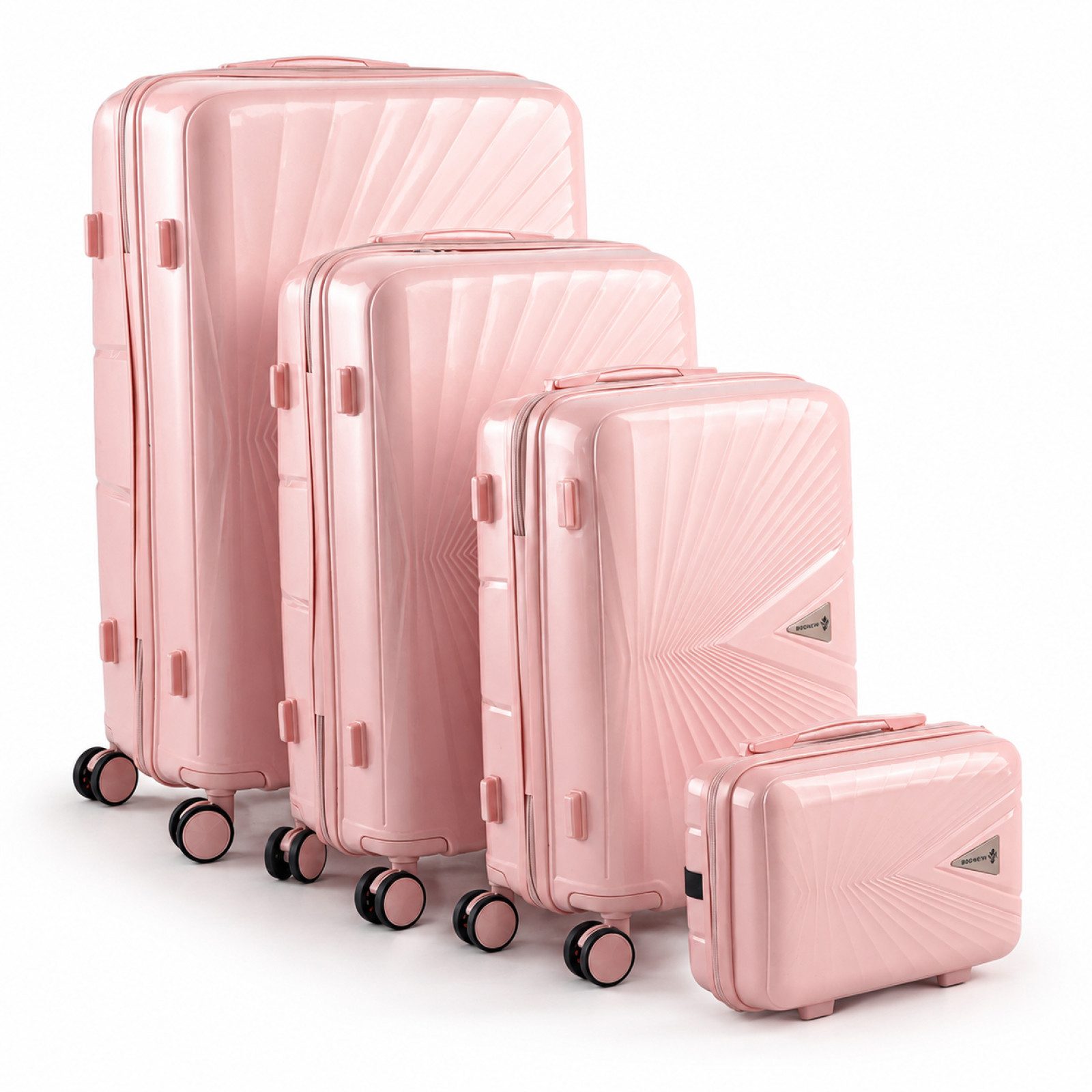 Berwin Trolleyset mit Beautycase Modell Cryta Dusty Rose, 4 Rollen, (Set, 4 tlg., MS-19761)