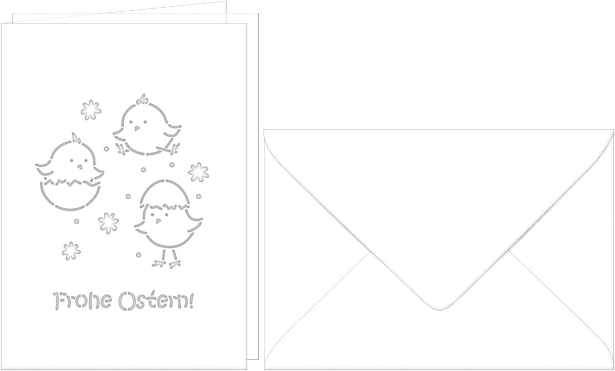 Thumbnail - Ursus - Ludwig Bähr Designpapier Grußkarten gelasert A6 'Frohe Ostern 'Küken' weiß VE=5 Sets