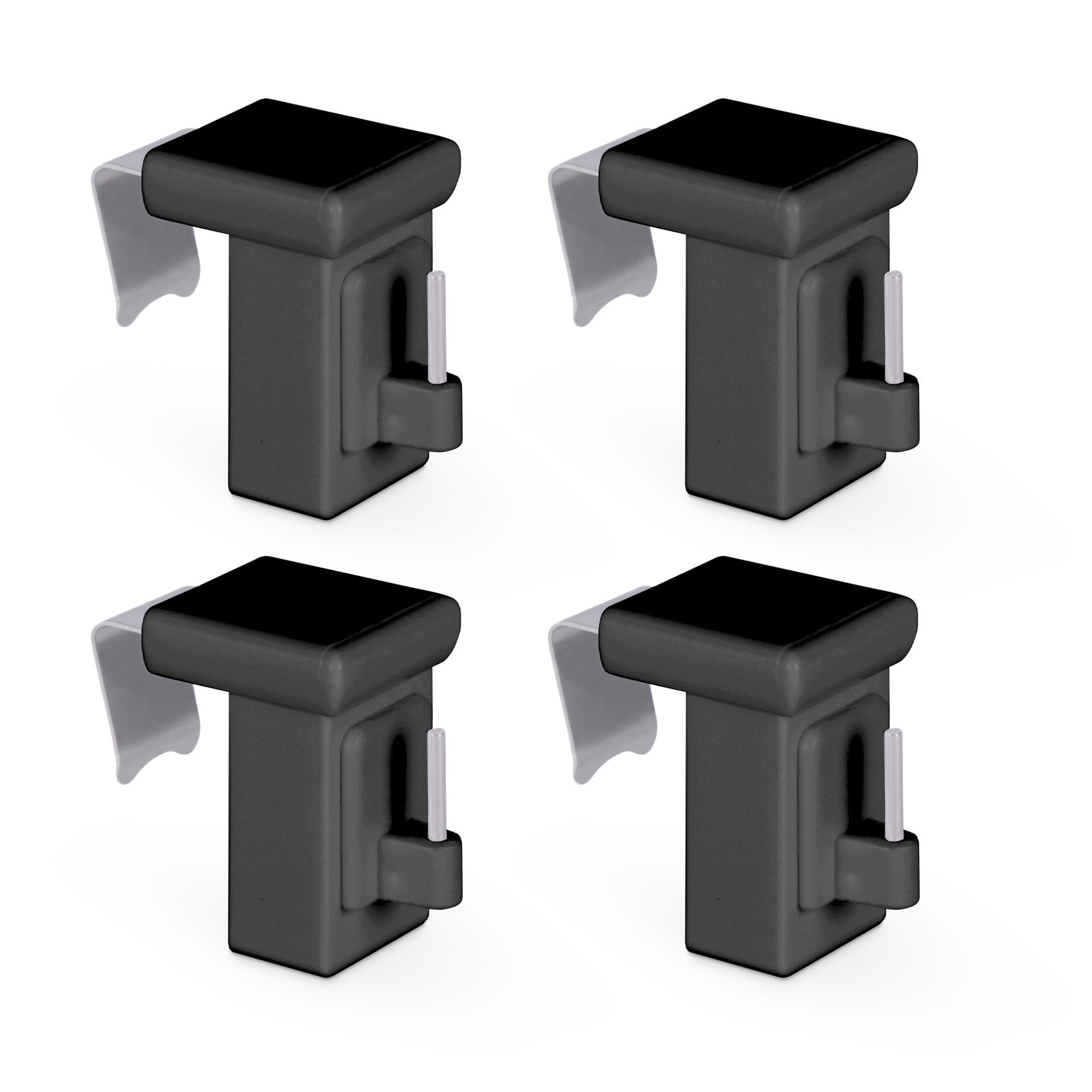 Bestlivings Klemmträger für Fensterrahmenstärke 10-27 mm, für Vitragestangen, (4-tlg), aus robustem und langlebigem Kunststoff, drehbar