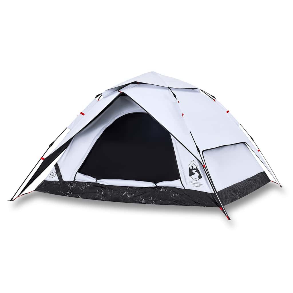 vidaXL Kuppelzelt Kuppel-Campingzelt 4 Personen Weiß Verdunkelt Quick Release, (1 tlg)