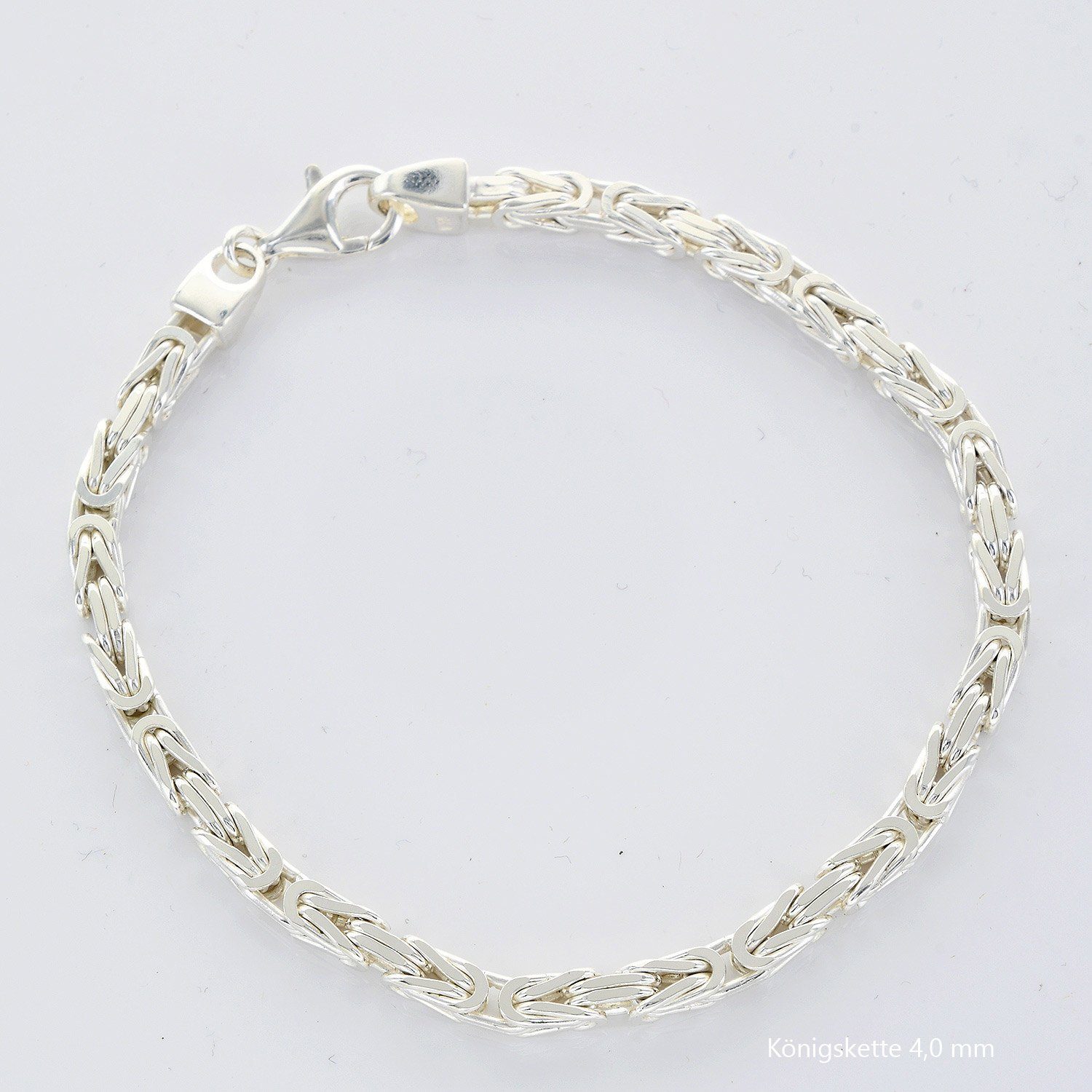 HOPLO Königskette Silberkette Königskette Länge 23cm - Breite 4,0mm - 925 Silber, Made in Germany