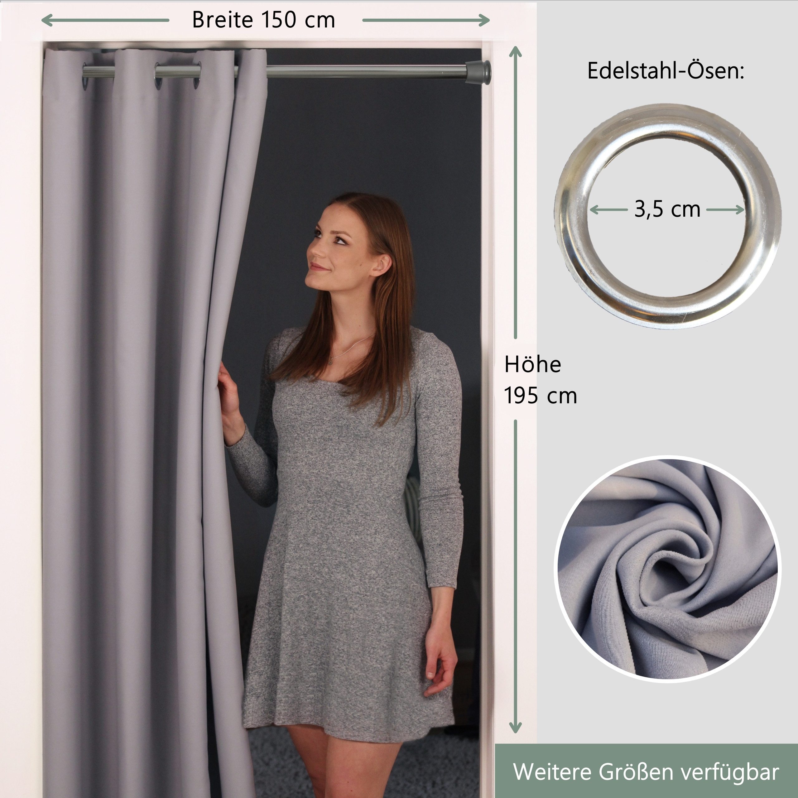 tinycurtains Türvorhang für alle gängigen Türgrößen, Thermovorhang (ohne St günstig online kaufen