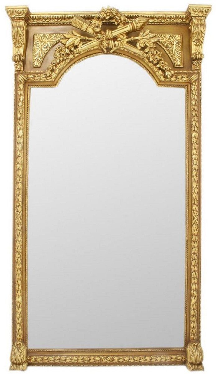 Casa Padrino Barockspiegel Barock Spiegel Gold 120 x H. 225 cm - Prunkvoller Wandspiegel im Barockstil - Antik Stil Garderoben Spiegel - Wohnzimmer Spiegel - Barock Möbel